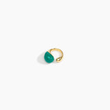 LO Collections Mungbean Ring Rings in Nano-Coated Brass Material with Mineral color