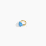 LO Collections Mungbean Ring Rings in Nano-Coated Brass Material with Sky color