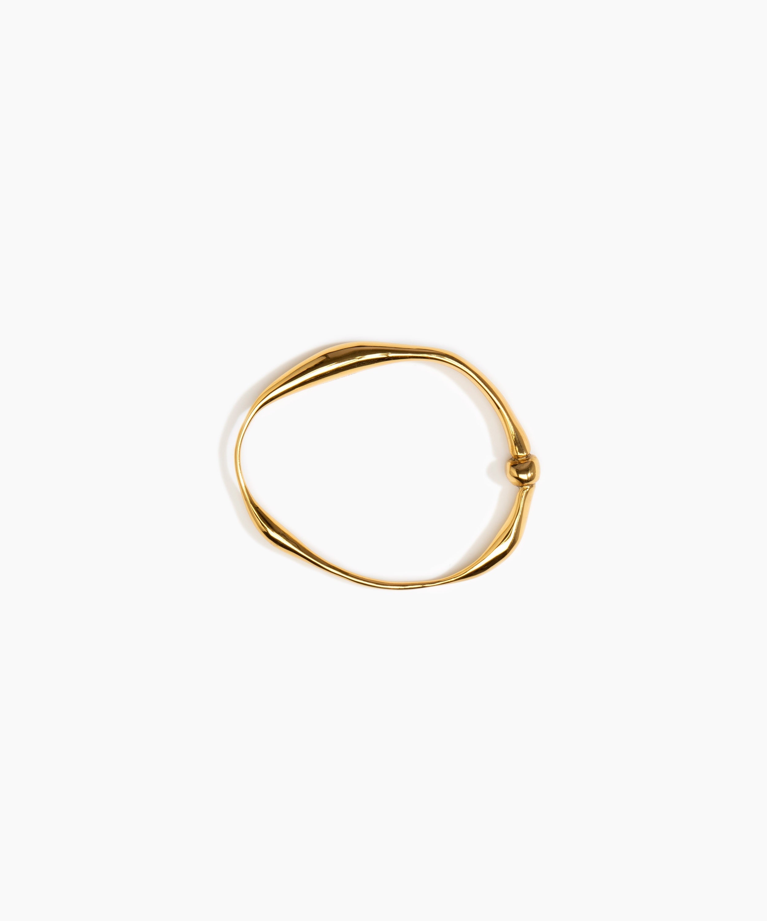 LO Collections Liquid Bangle Bracelets in 24k Gold-Plated Brass Material 