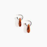 Dinosaur Designs Small Rock Hoop Earrings Earrings in Dark Horn Colour resin with Silver-Plated Brass Hoop Material