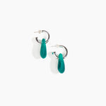 Dinosaur Designs Small Rock Hoop Earrings Earrings in Mineral Swirl Colour resin with Silver-Plated Brass Hoop Material