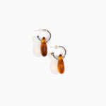 Dinosaur Designs Small Rock Hoop Earrings Earrings in Tortoise Colour resin with Silver-Plated Brass Hoop Material