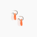 Dinosaur Designs Small Rock Hoop Earrings Earrings in Lychee color resin with Silver-Plated Brass Hoop Material