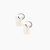 Dinosaur Designs Small Rock Hoop Earrings Earrings in Chalk Swirl Colour resin with Silver-Plated Brass Hoop Material