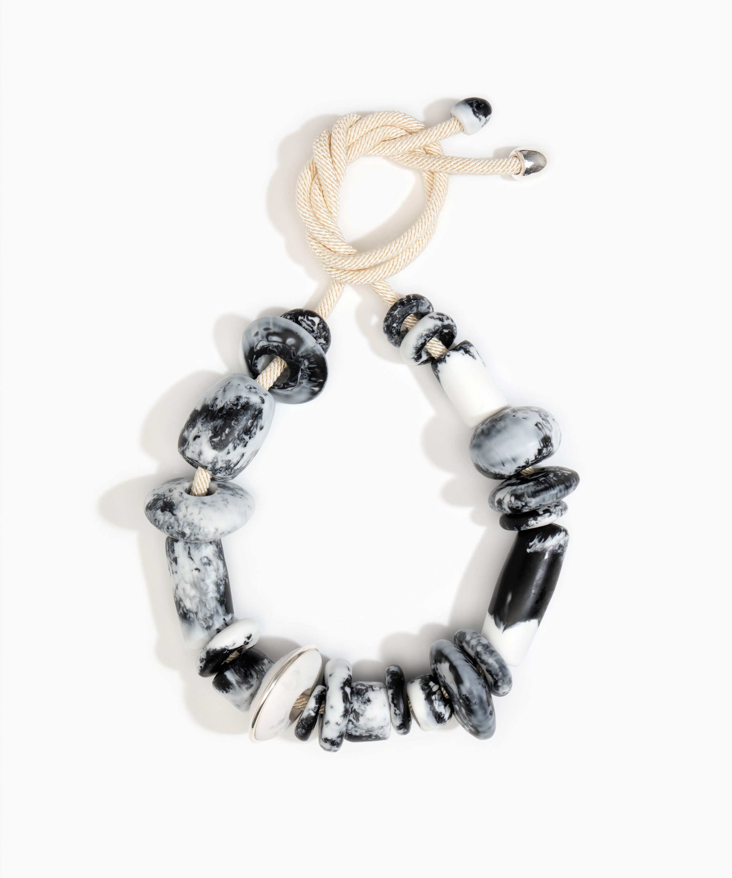 Dinosaur Designs Drift Necklace Necklaces in White Marble Colour resin with Silver-Plated Brass Material