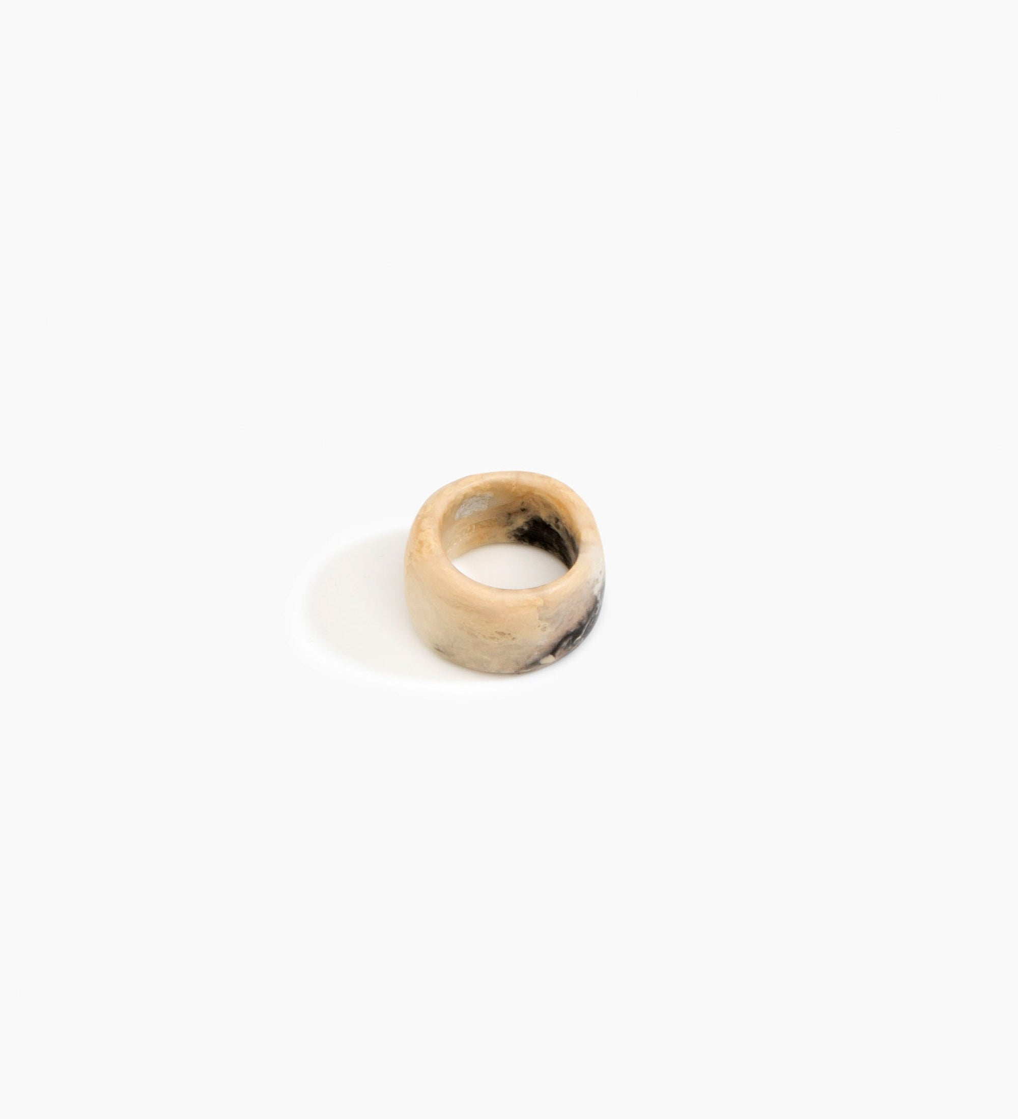 Dinosaur Designs Band Ring Rings in Sandy Pearl color resin with Wide Fit