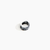 Dinosaur Designs Band Ring Rings in White Marble Colour resin with Wide Fit