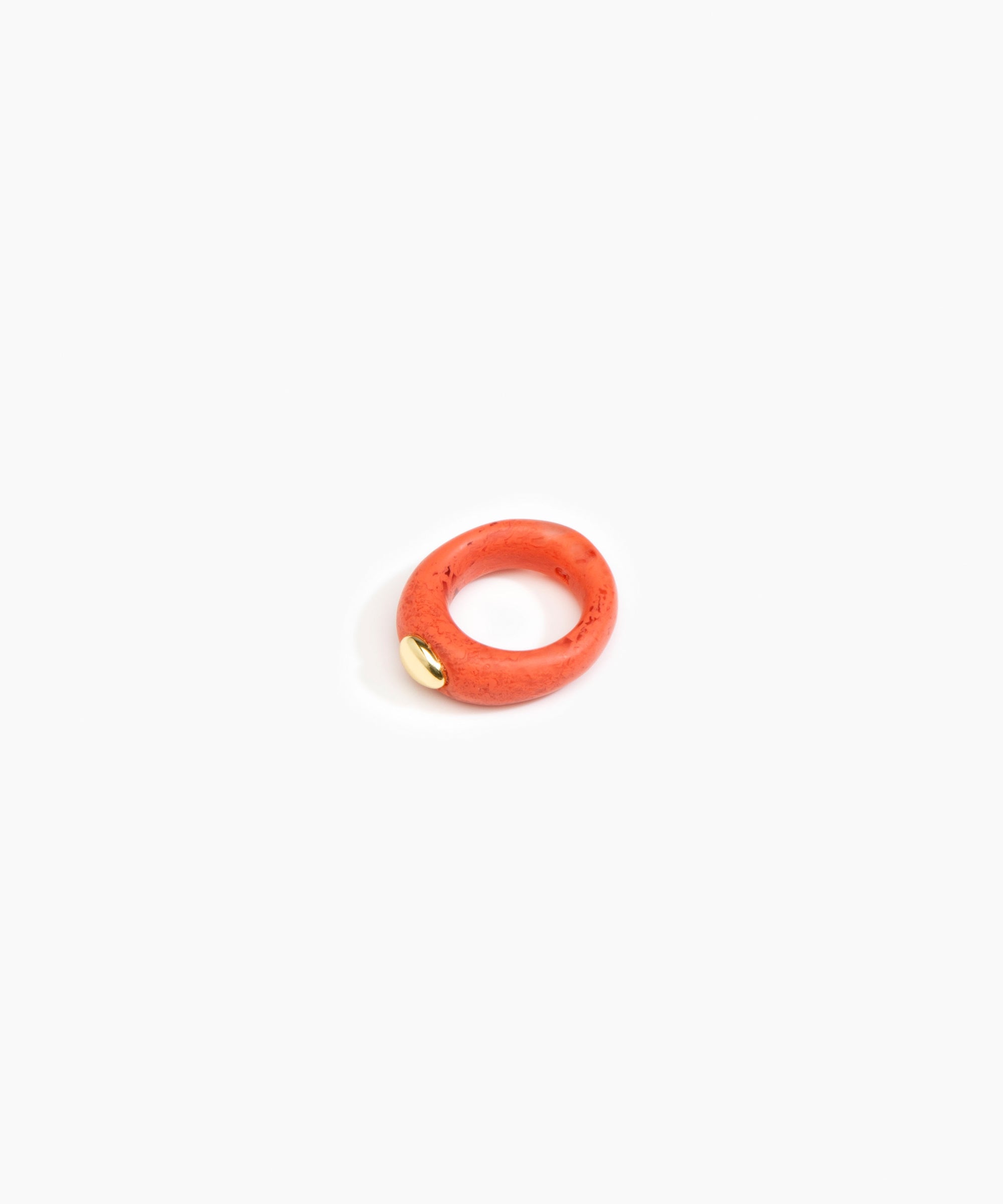 Dinosaur Designs Round Rock Ring Rings in Coral Swirl color resin 