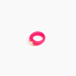 Dinosaur Designs Round Rock Ring Rings in Flamingo color resin 