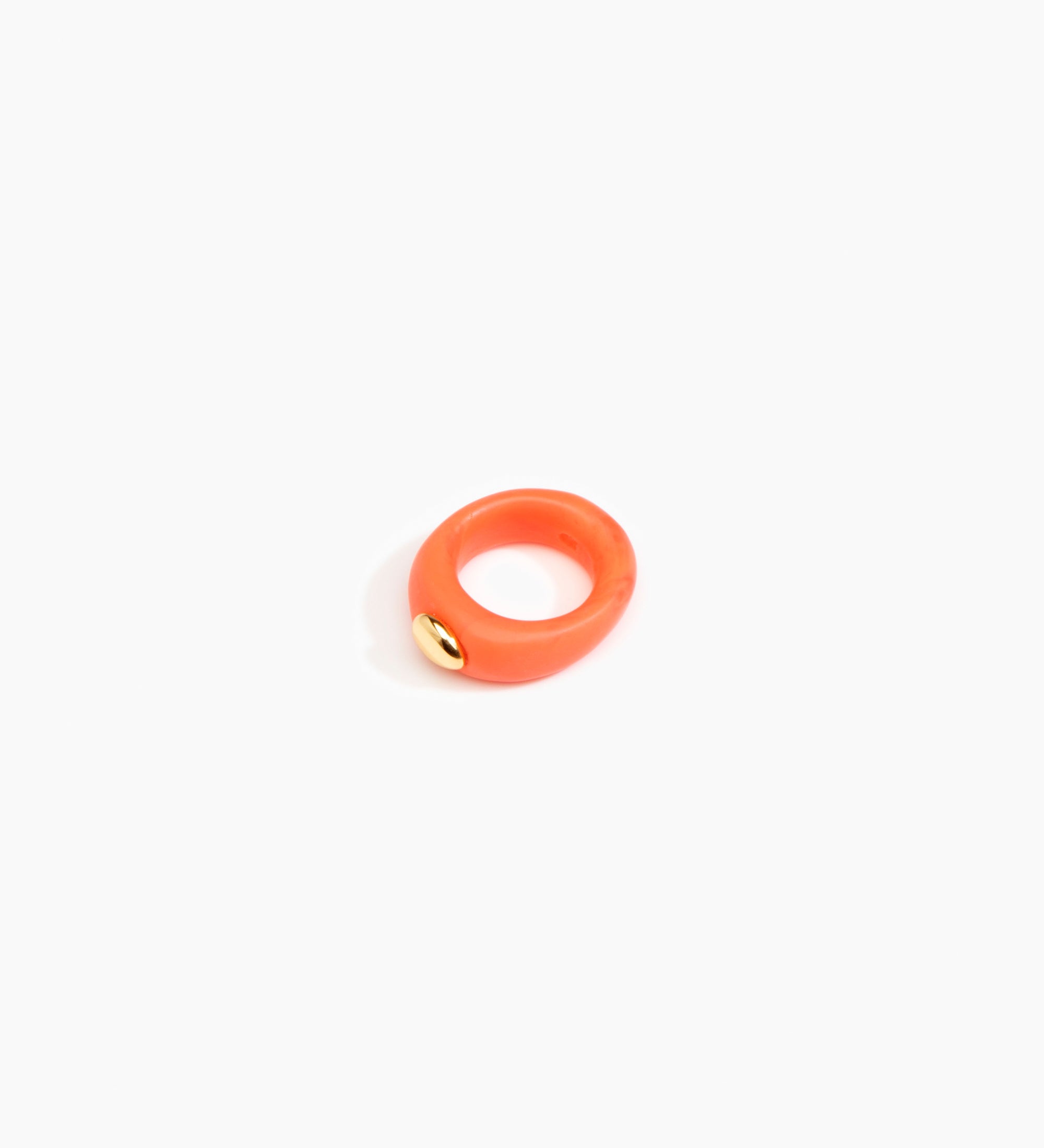 Dinosaur Designs Round Rock Ring Rings in Lychee color resin 