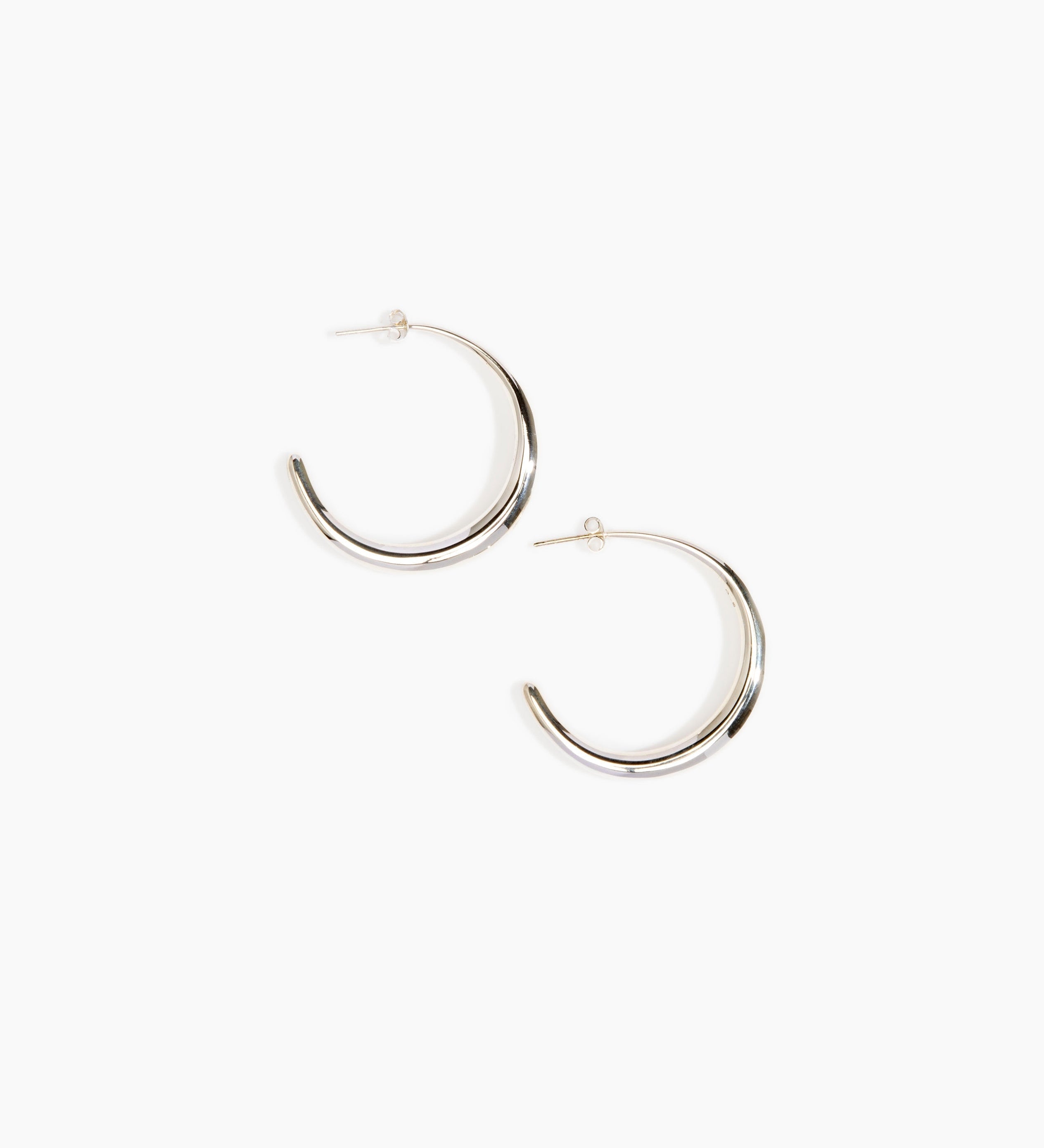 LO Collections Large Liquid Hoop Earrings Earrings in 925 Sterling Silver Material 