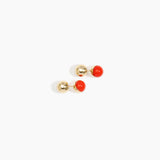 Dinosaur Designs Ball Stud Earrings Earrings in Nano-Coated Brass Material resin with Coral color