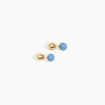 Dinosaur Designs Ball Stud Earrings Earrings in Nano-Coated Brass Material resin with Sky color