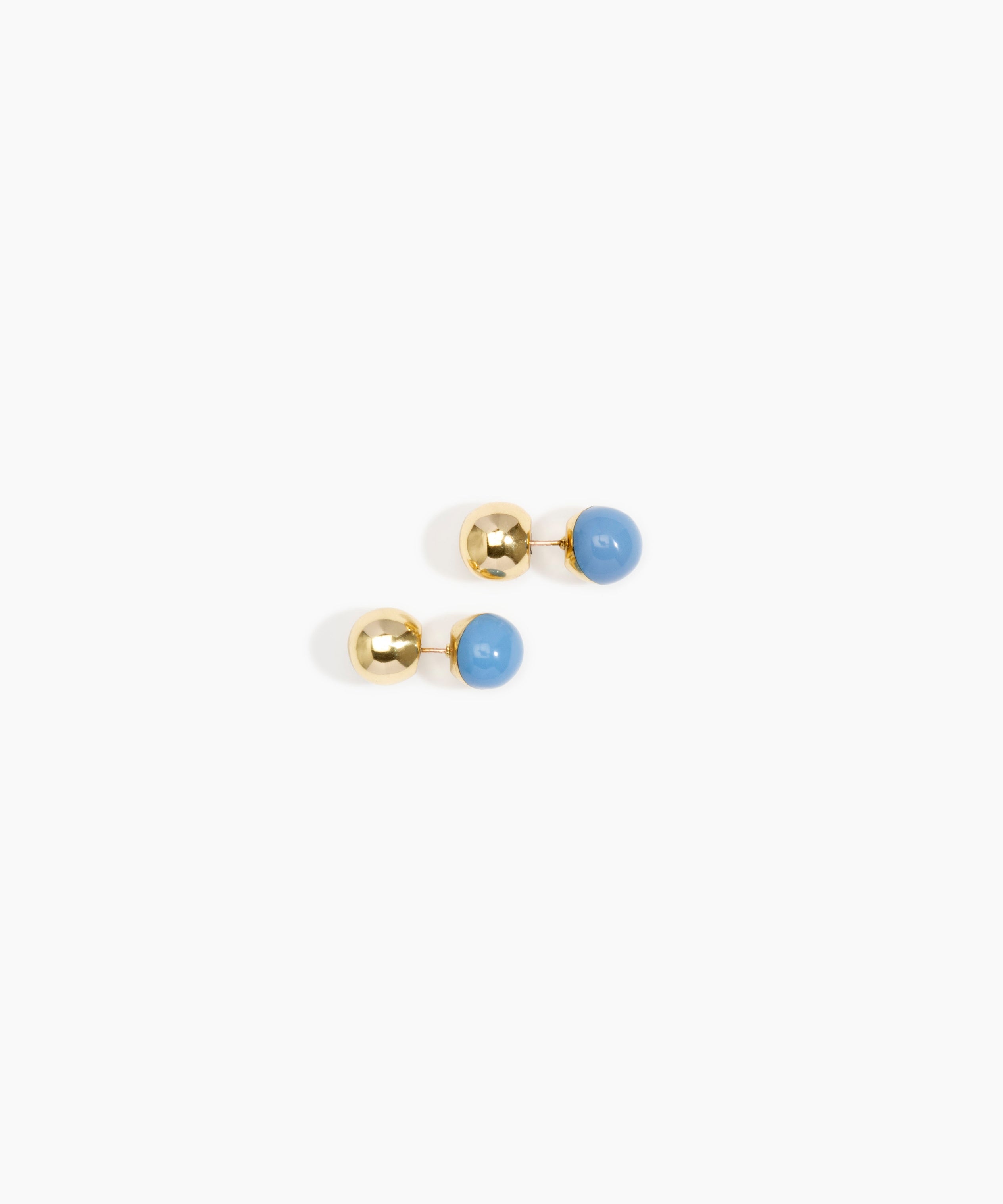 Dinosaur Designs Ball Stud Earrings Earrings in Nano-Coated Brass Material resin with Sky color