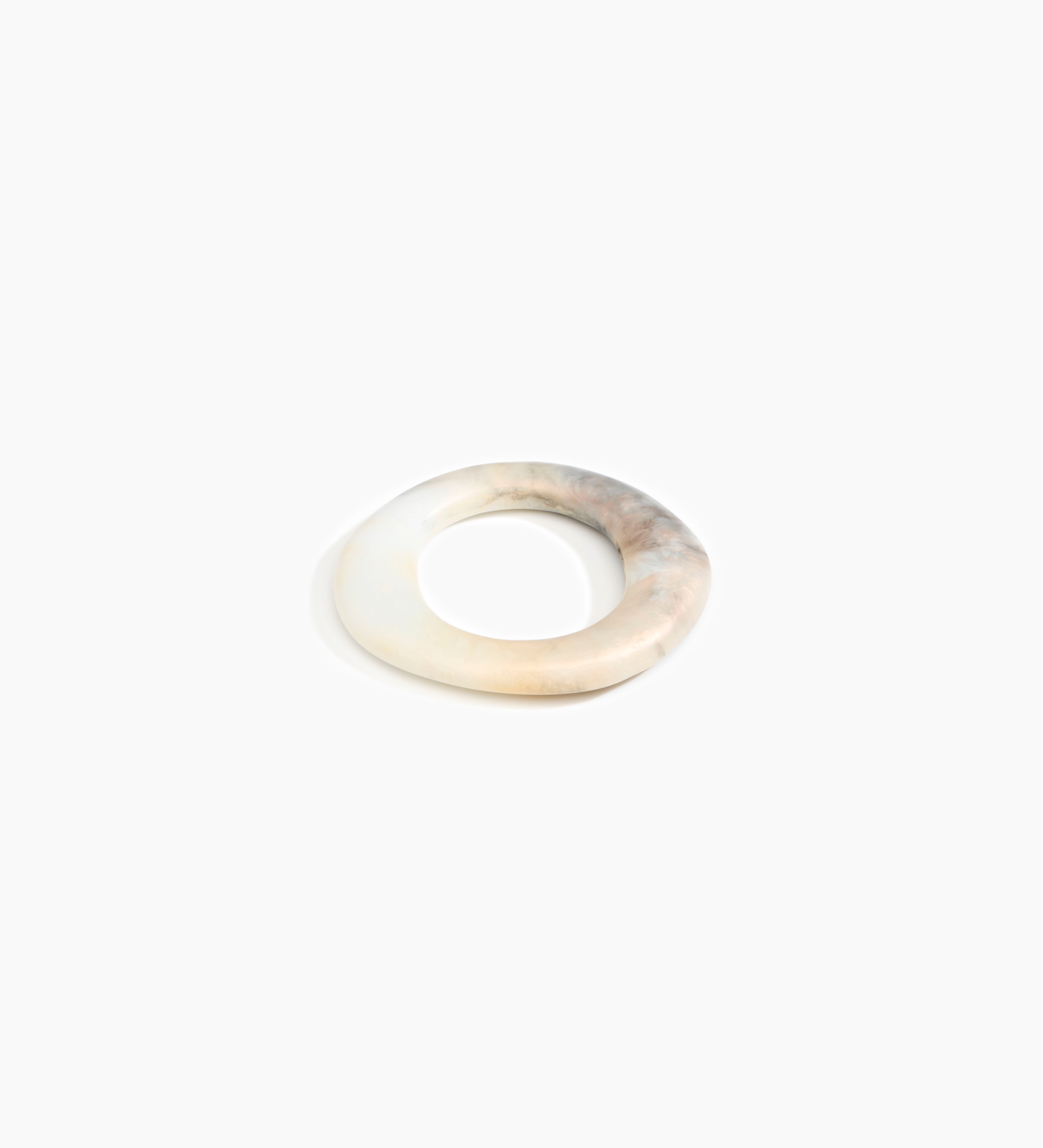 Dinosaur Designs Small Drift Bangle Bracelets in Sandy Pearl color resin with Wide Fit