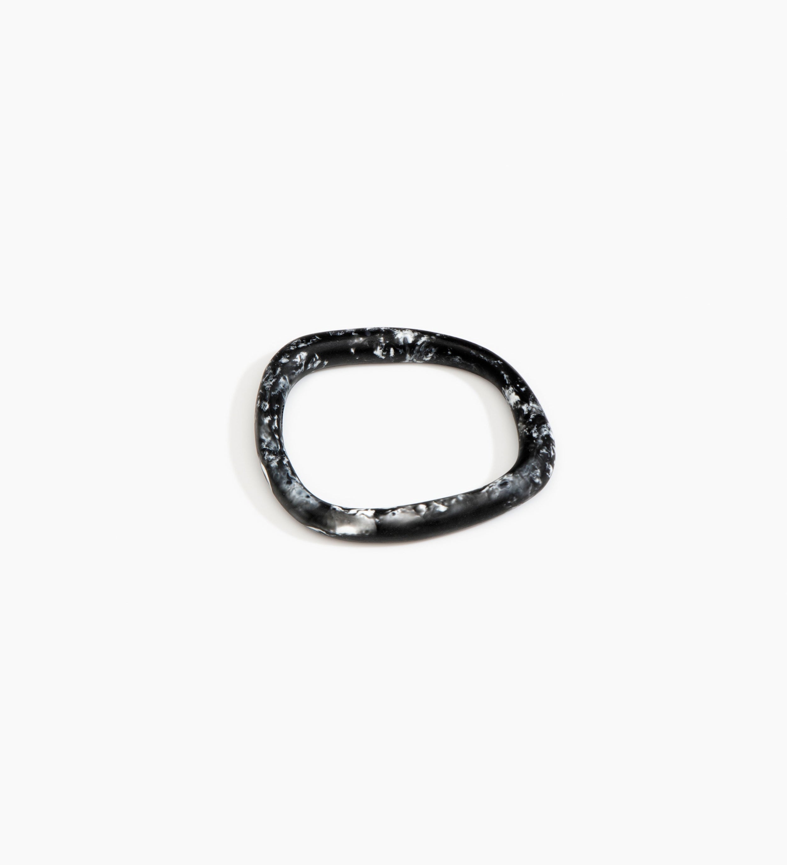 Dinosaur Designs Slate Bangle Bracelets in Black Marble color resin with Wide Fit