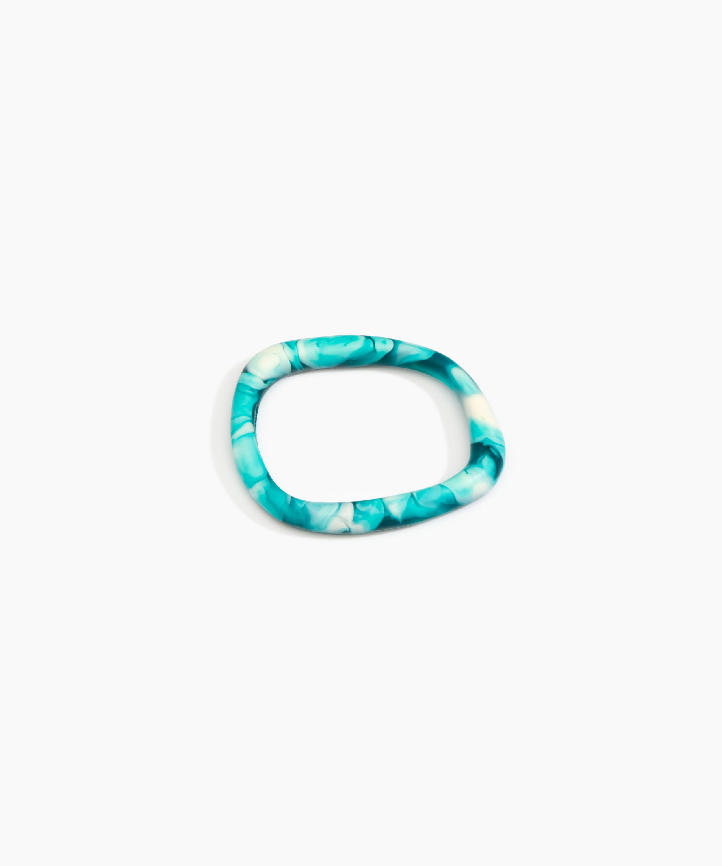 Dinosaur Designs Slate Bangle Bracelets in Lagoon color resin with Wide Fit