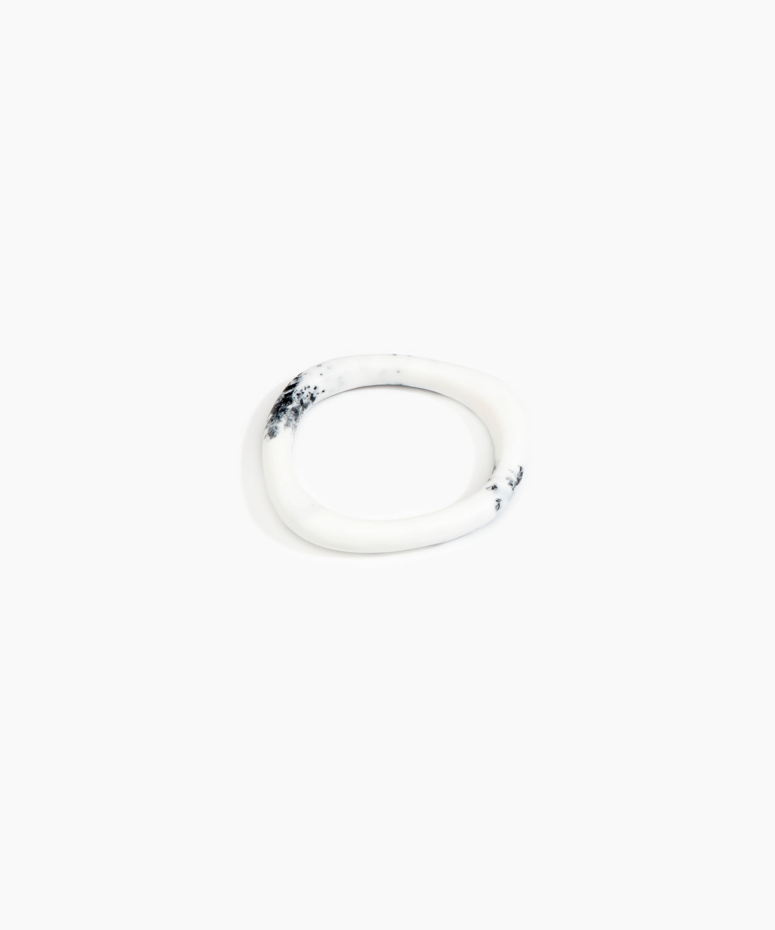 Dinosaur Designs Slate Bangle Bracelets in White Marble color resin with Wide Fit