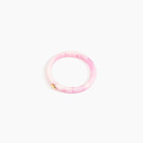 Dinosaur Designs Round Rock Wishbone Bangle Bracelets in Shell Pink color resin with Wide Fit