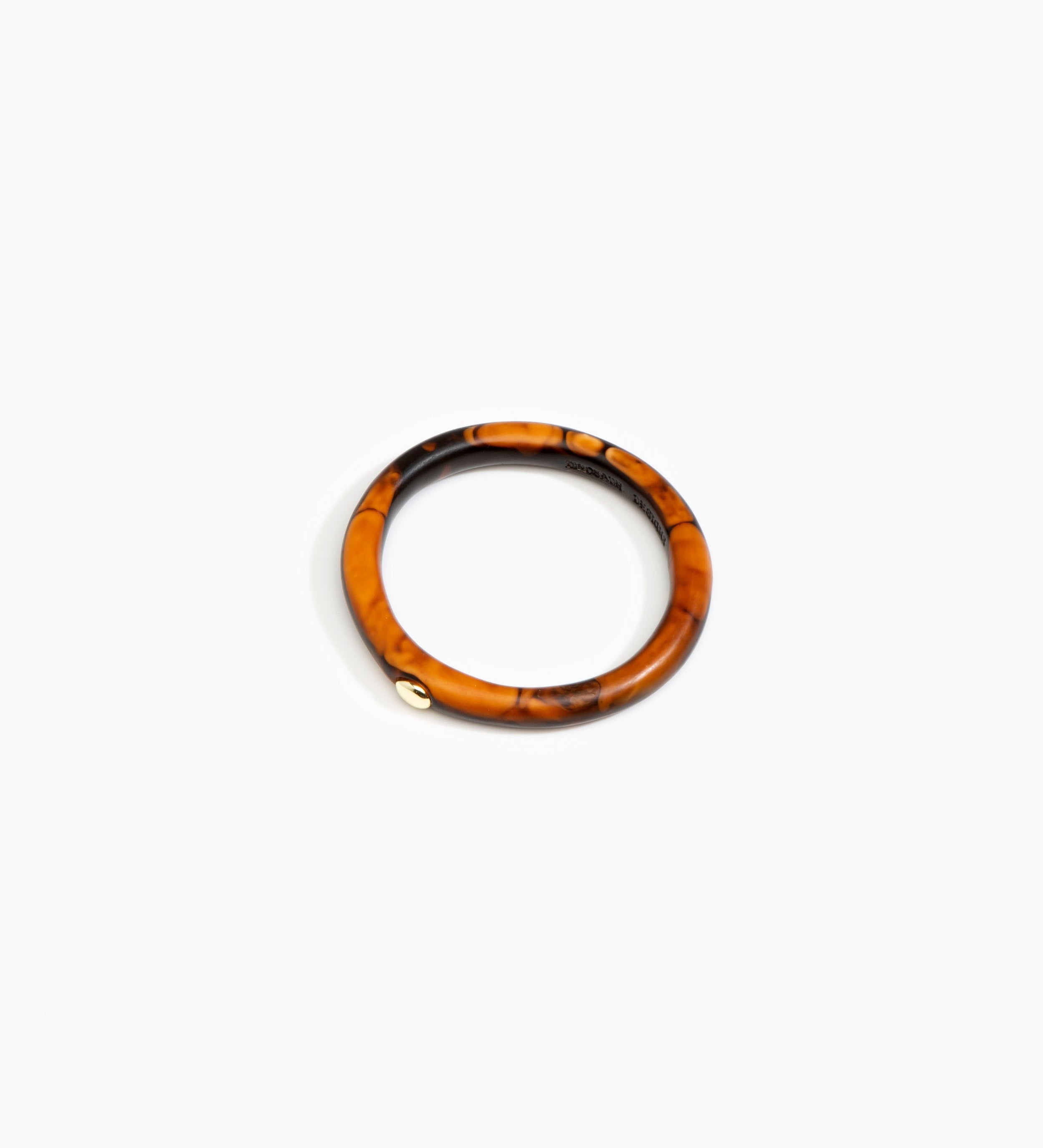 Dinosaur Designs Round Rock Wishbone Bangle Bracelets in Dark Horn Colour resin with Regular Fit