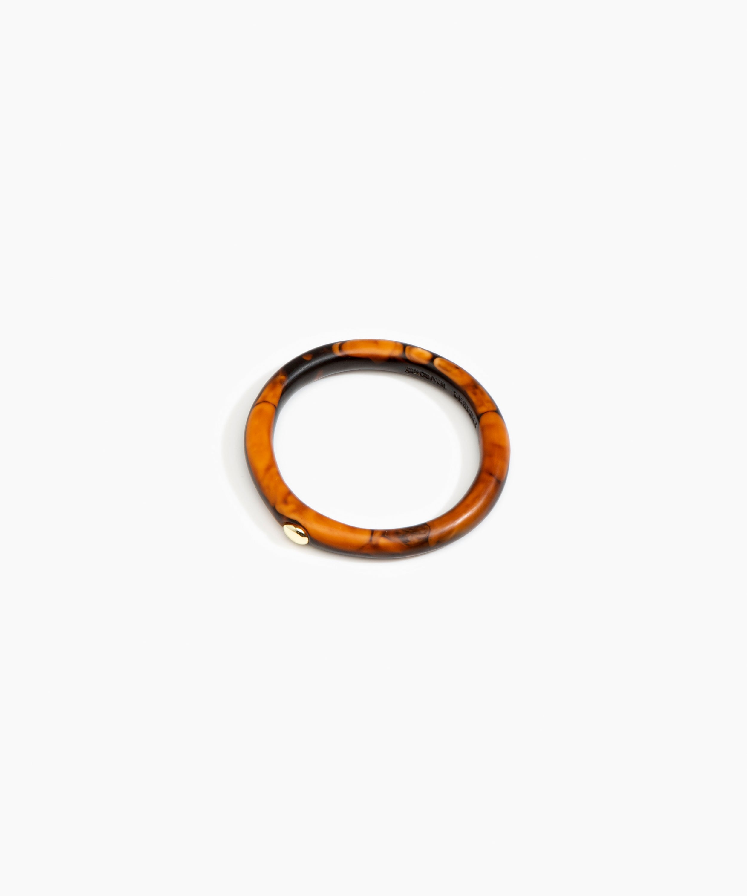 Dinosaur Designs Round Rock Wishbone Bangle Bracelets in Dark Horn Colour resin with Regular Fit