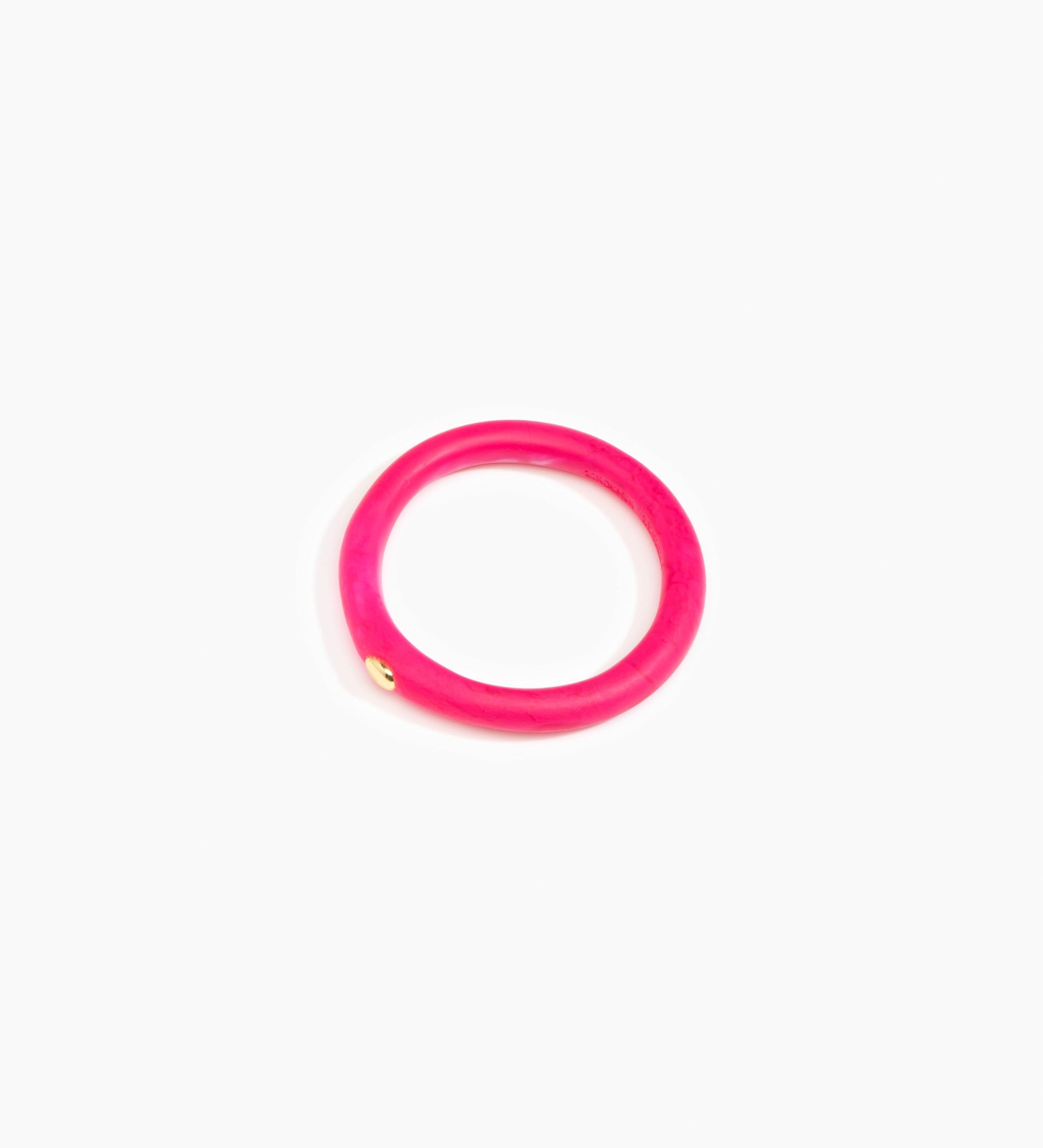 Dinosaur Designs Round Rock Wishbone Bangle Bracelets in Flamingo color resin with Wide Fit