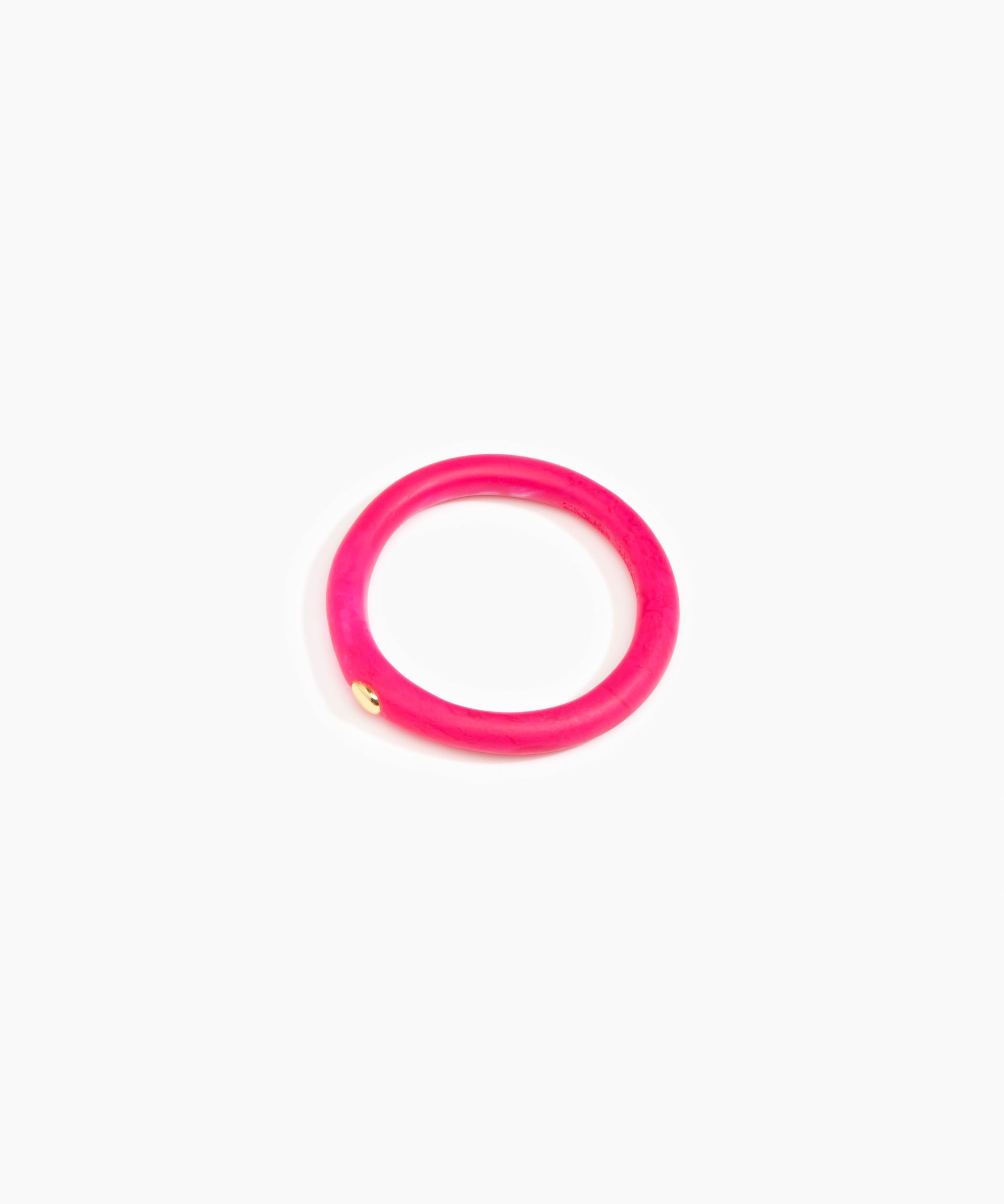 Dinosaur Designs Round Rock Wishbone Bangle Bracelets in Flamingo color resin with Wide Fit