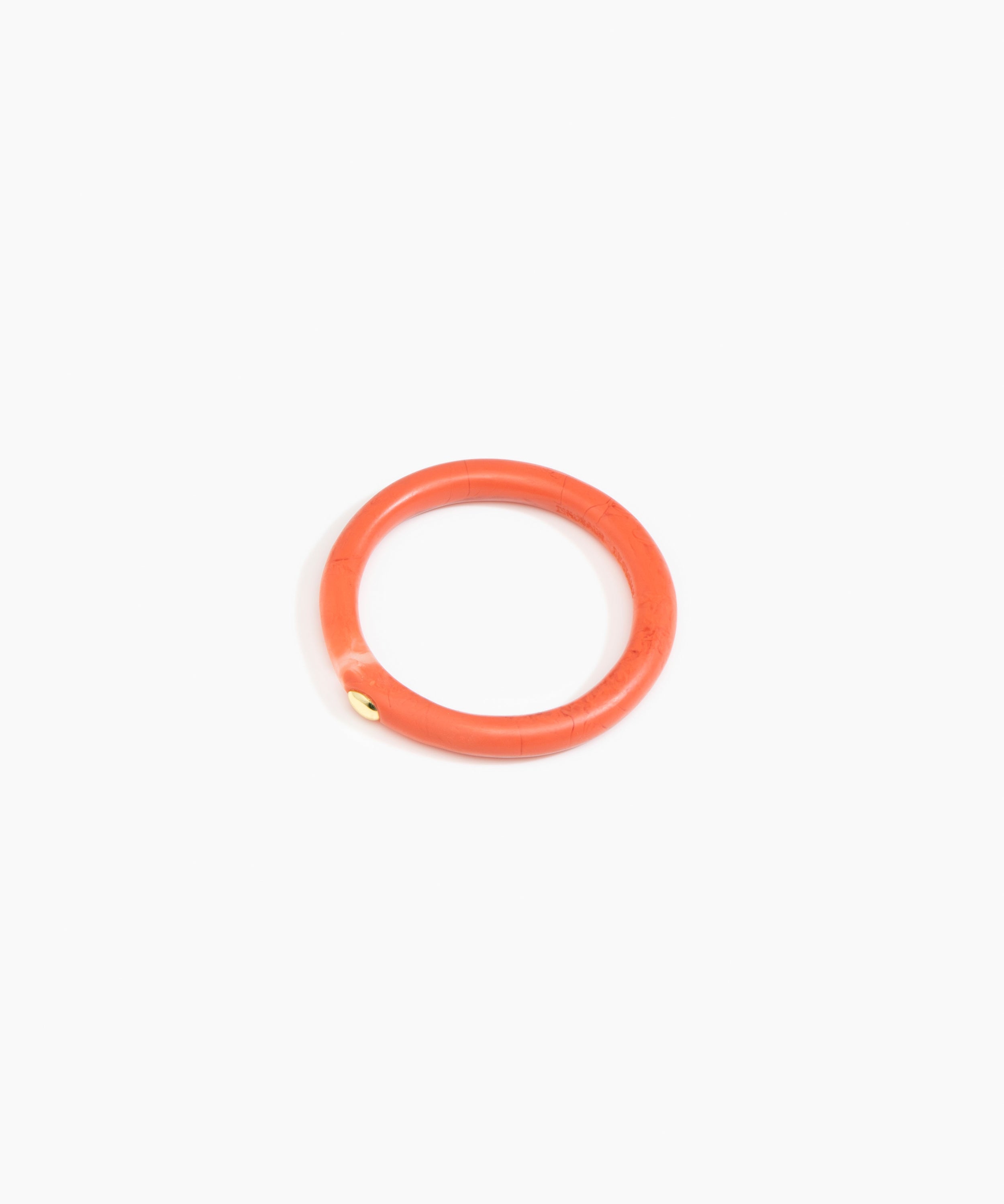 Dinosaur Designs Round Rock Wishbone Bangle Bracelets in Coral Swirl color resin with Wide Fit