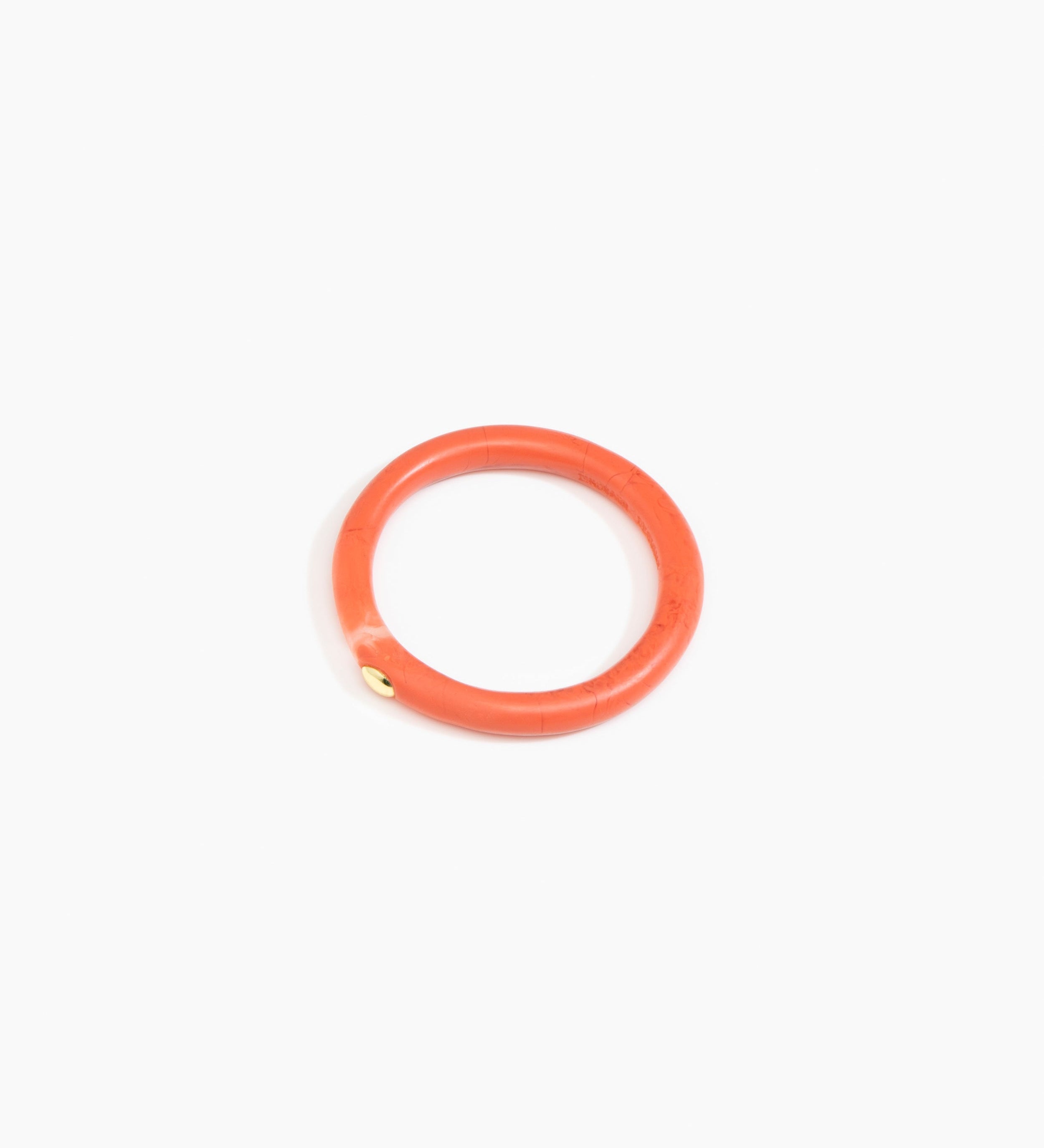 Dinosaur Designs Round Rock Wishbone Bangle Bracelets in Coral Swirl color resin with Wide Fit