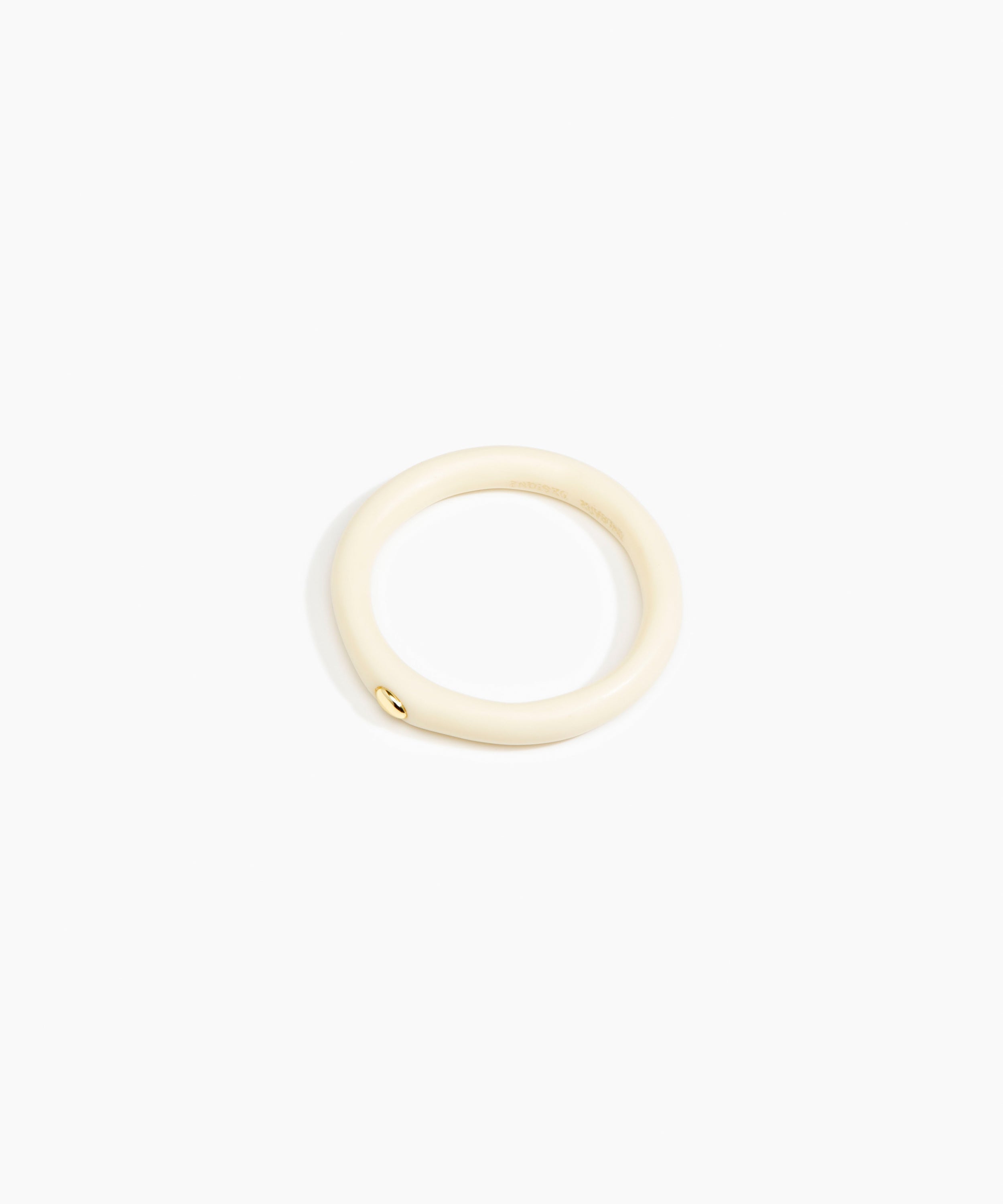 Dinosaur Designs Round Rock Wishbone Bangle Bracelets in Cream color resin with Wide Fit