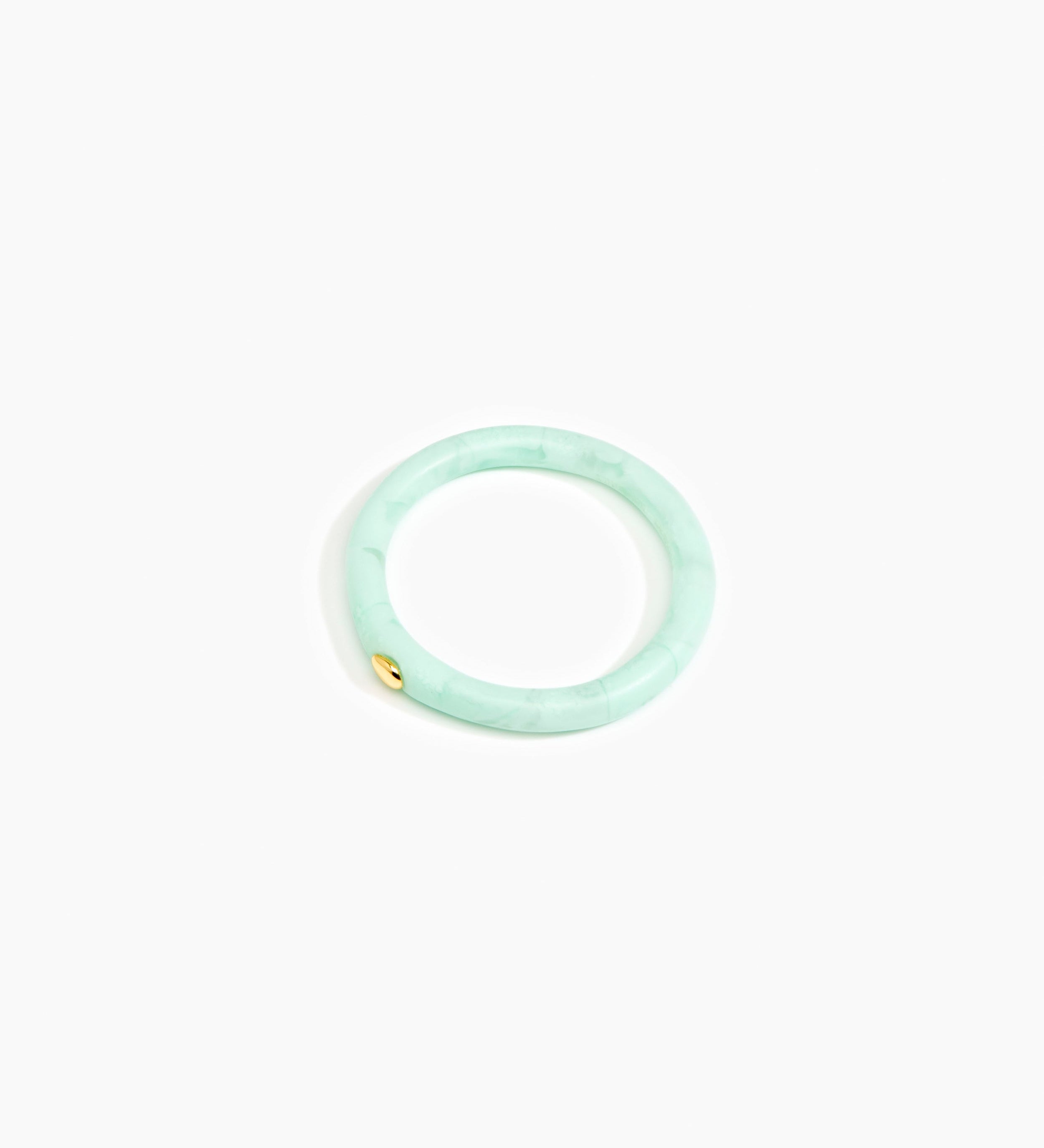 Dinosaur Designs Round Rock Wishbone Bangle Bracelets in Mint color resin with Regular Fit