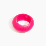 Dinosaur Designs Boulder Bangle Bracelets in Flamingo Colour resin with Wide Fit