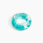 Dinosaur Designs Boulder Bangle Bracelets in Lagoon color resin with Wide Fit