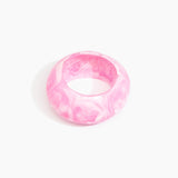 Dinosaur Designs Boulder Bangle Bracelets in Shell Pink color resin with Wide Fit