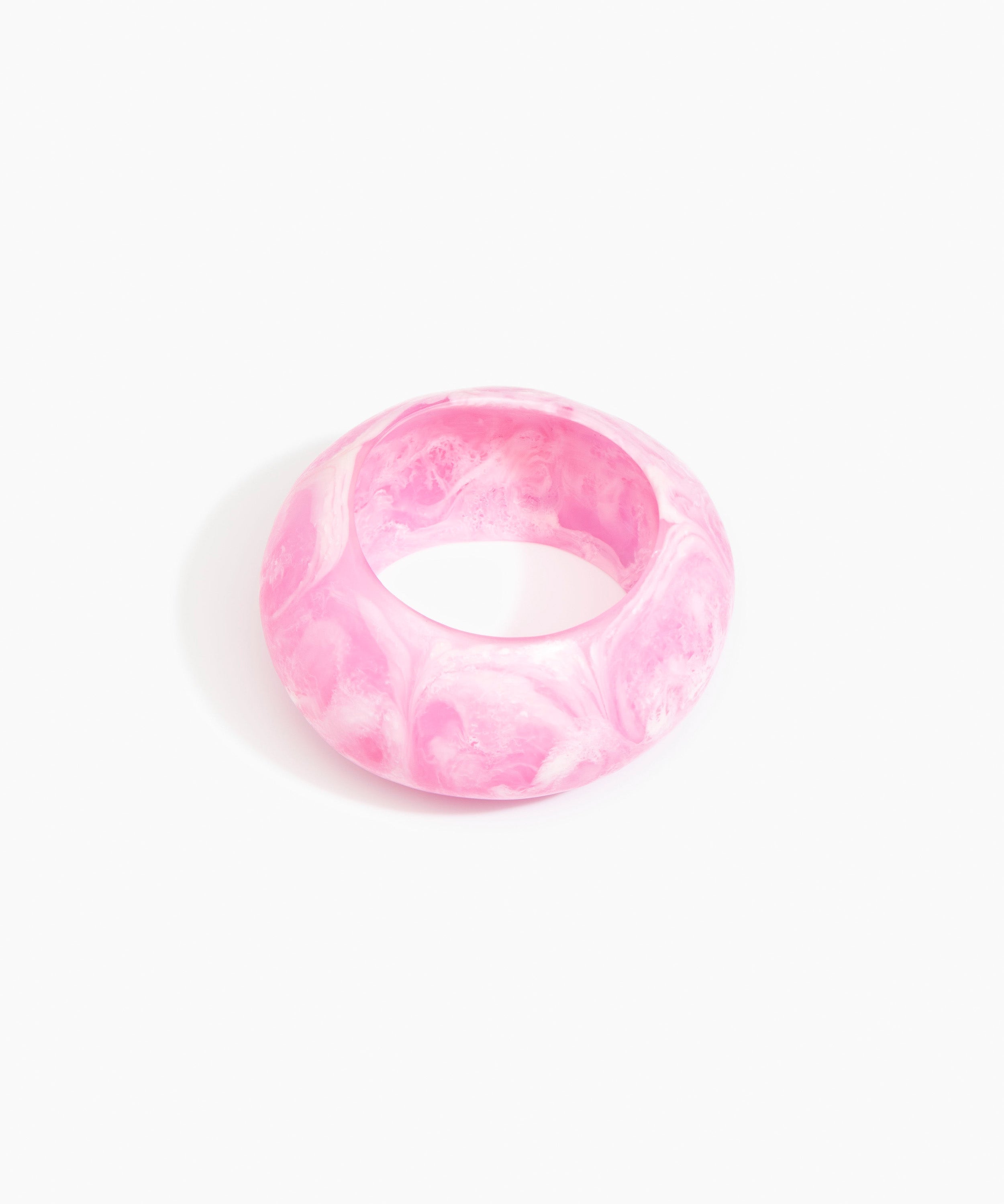 Dinosaur Designs Boulder Bangle Bracelets in Shell Pink color resin with Wide Fit