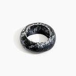 Dinosaur Designs Boulder Bangle Bracelets in Black Marble color resin with Wide Fit