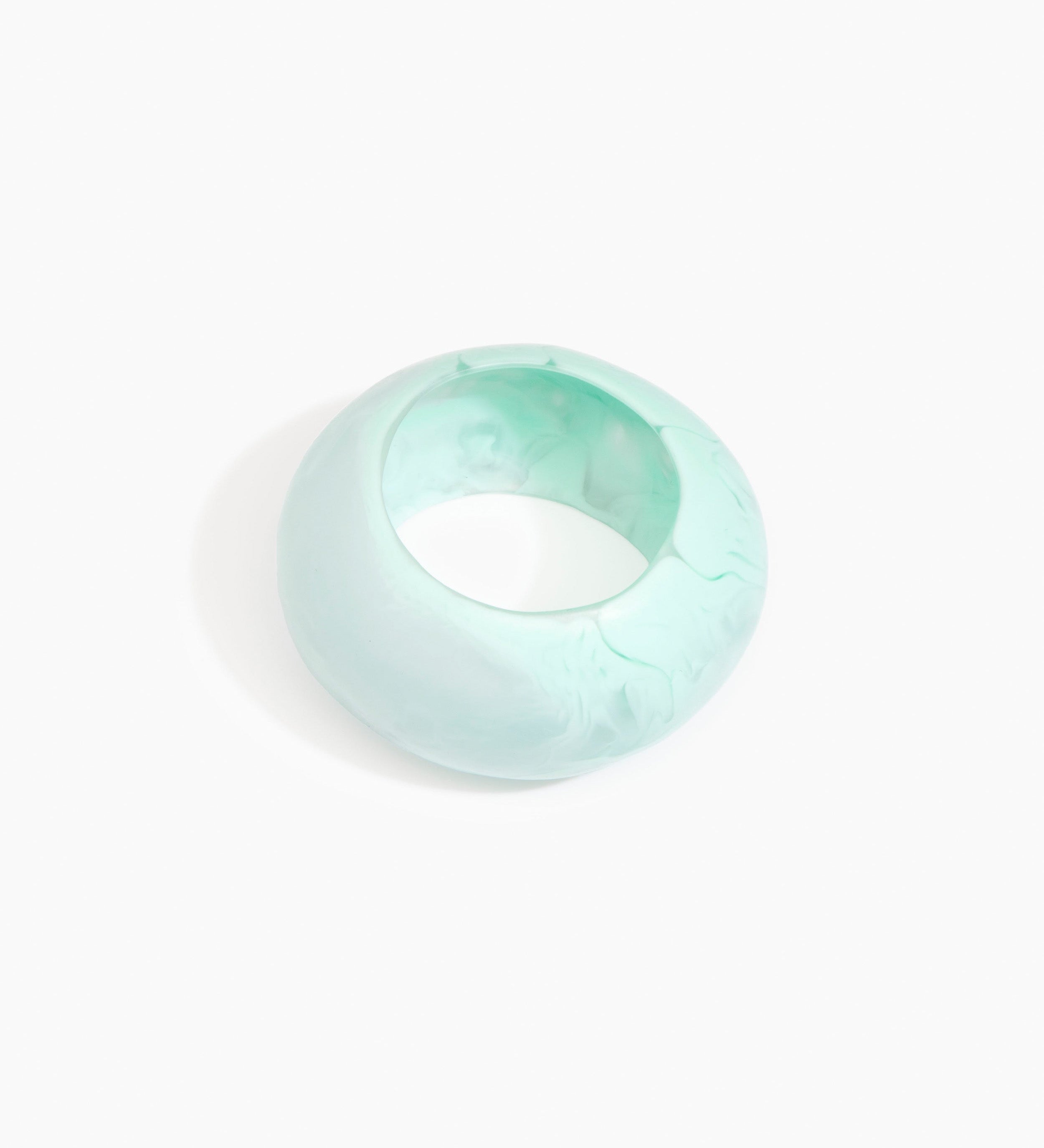 Dinosaur Designs Boulder Bangle Bracelets in Mint color resin with Regular Fit