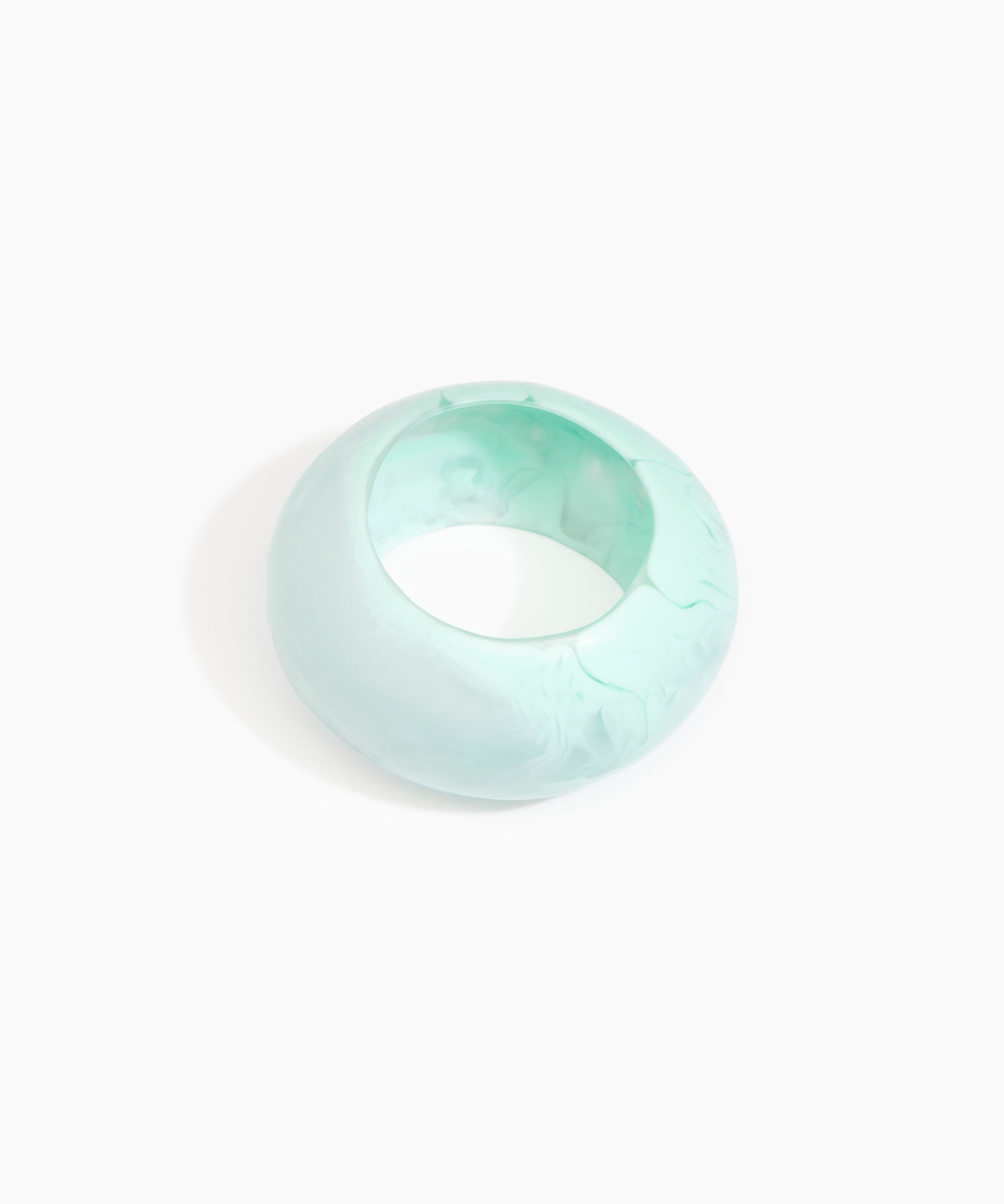 Dinosaur Designs Boulder Bangle Bracelets in Mint color resin with Regular Fit