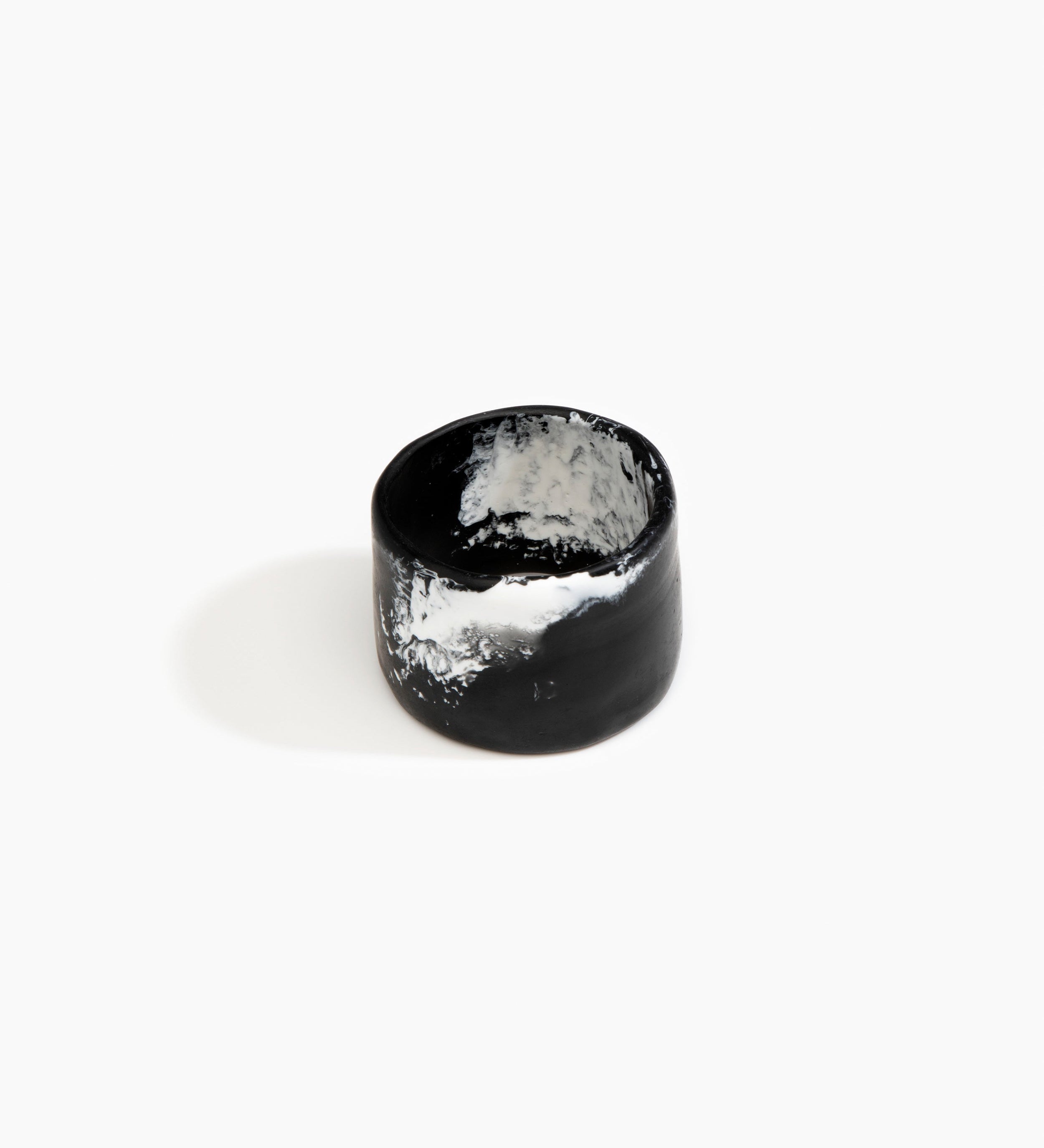 Dinosaur Designs Long Band Bangle Bracelets in Black Marble color resin with Regular Fit