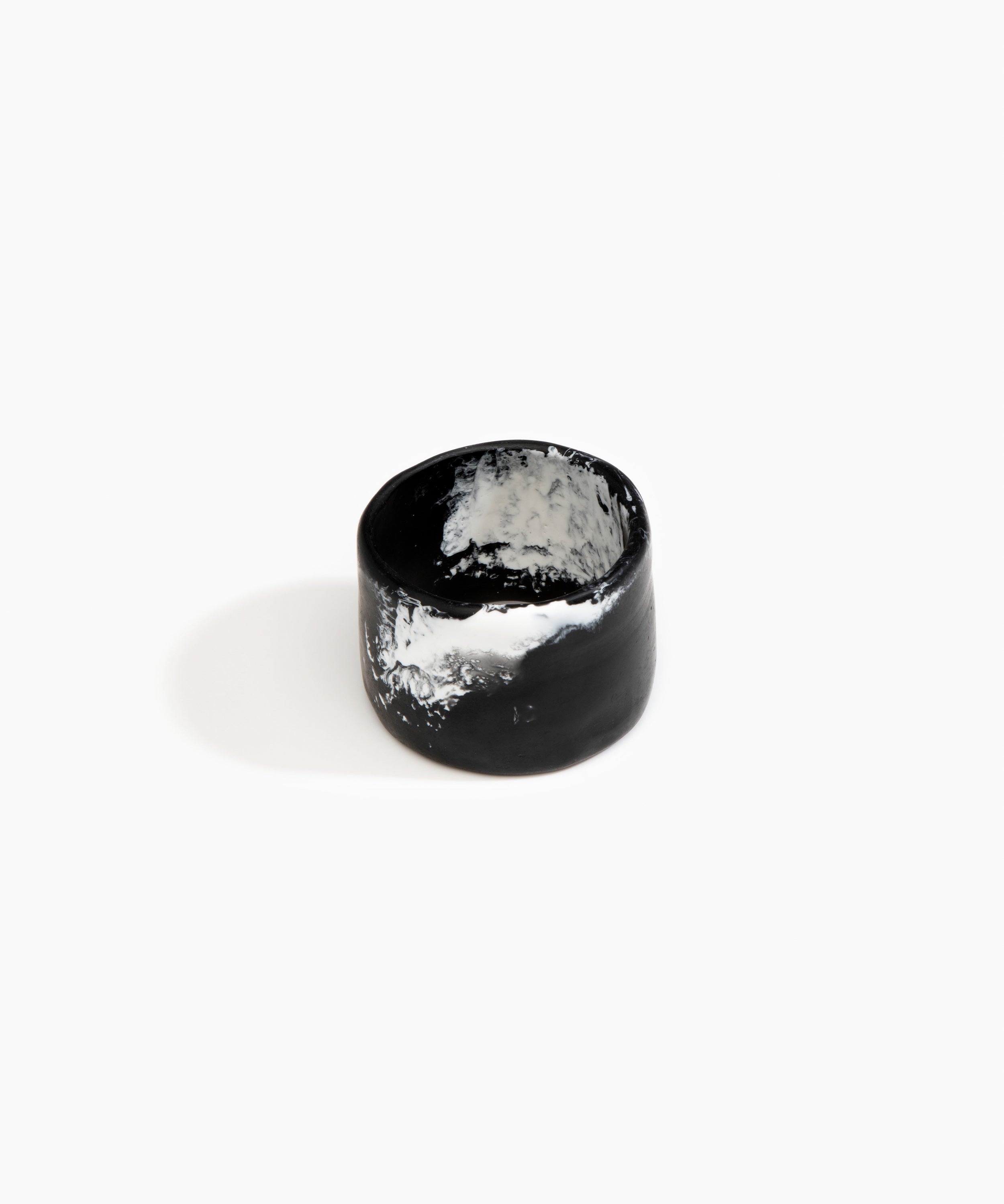 Dinosaur Designs Long Band Bangle Bracelets in Black Marble color resin with Regular Fit