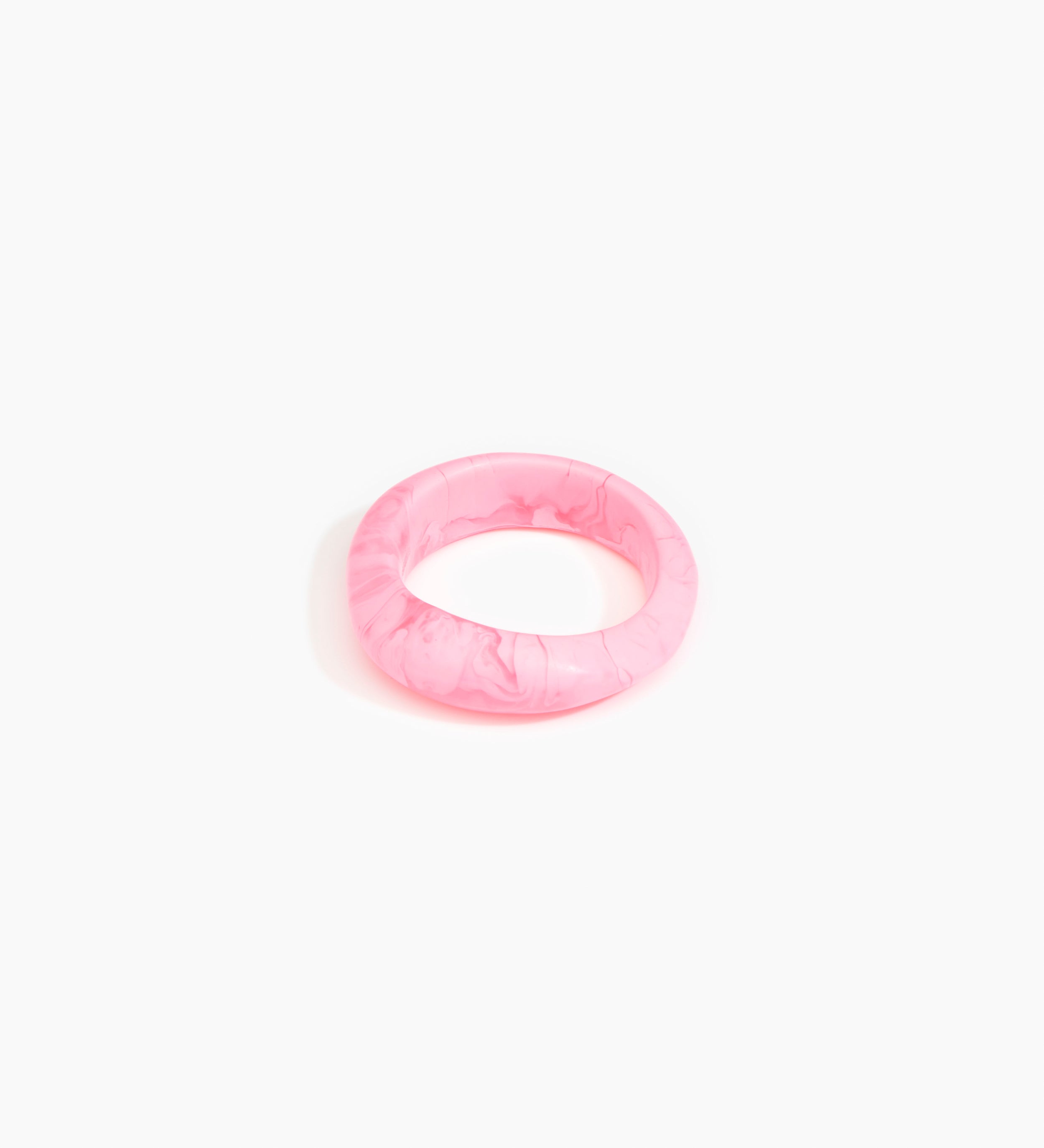 Dinosaur Designs Earth Bangle Bracelets in Shell Pink color resin with Regular Fit