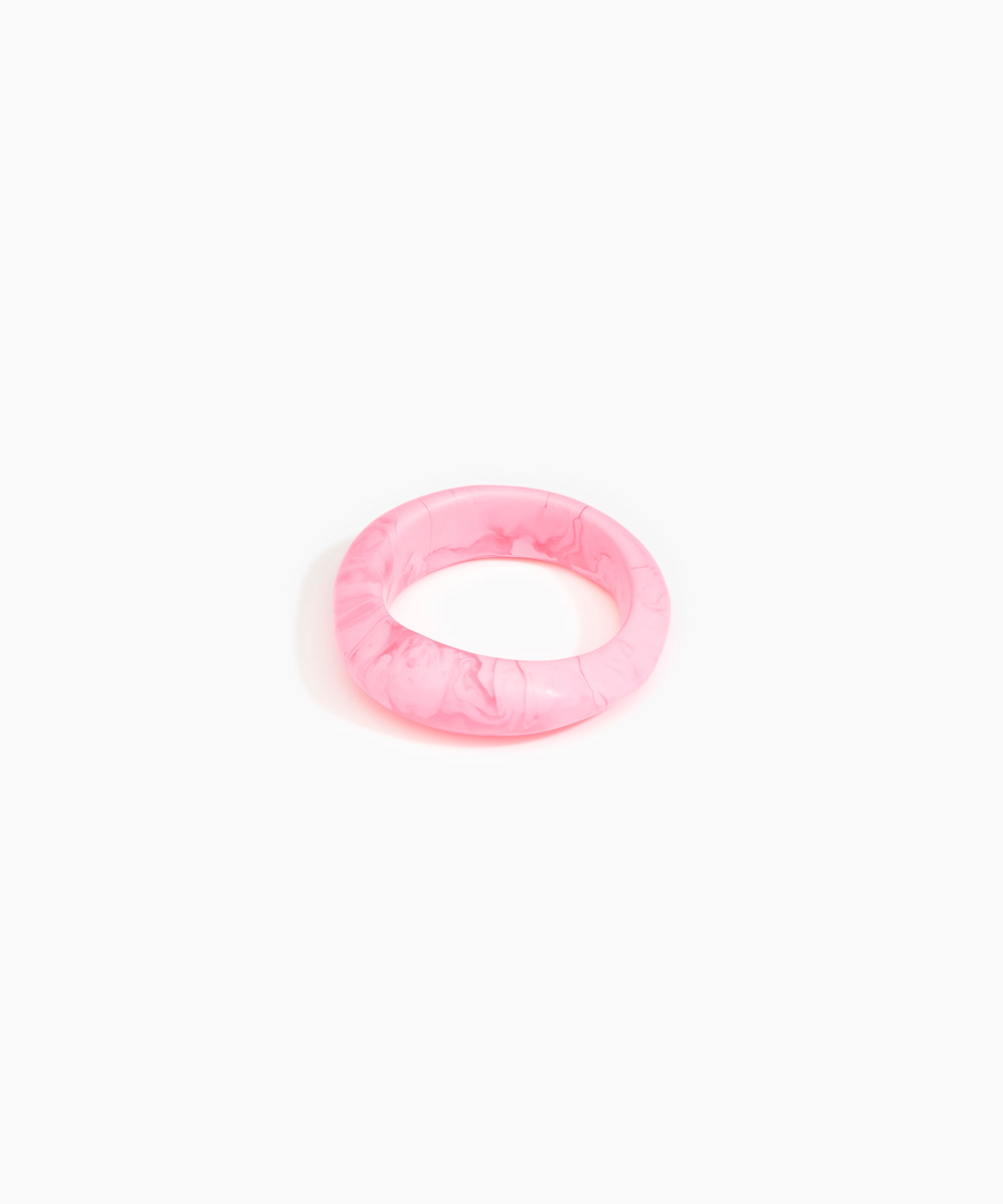 Dinosaur Designs Earth Bangle Bracelets in Shell Pink color resin with Regular Fit