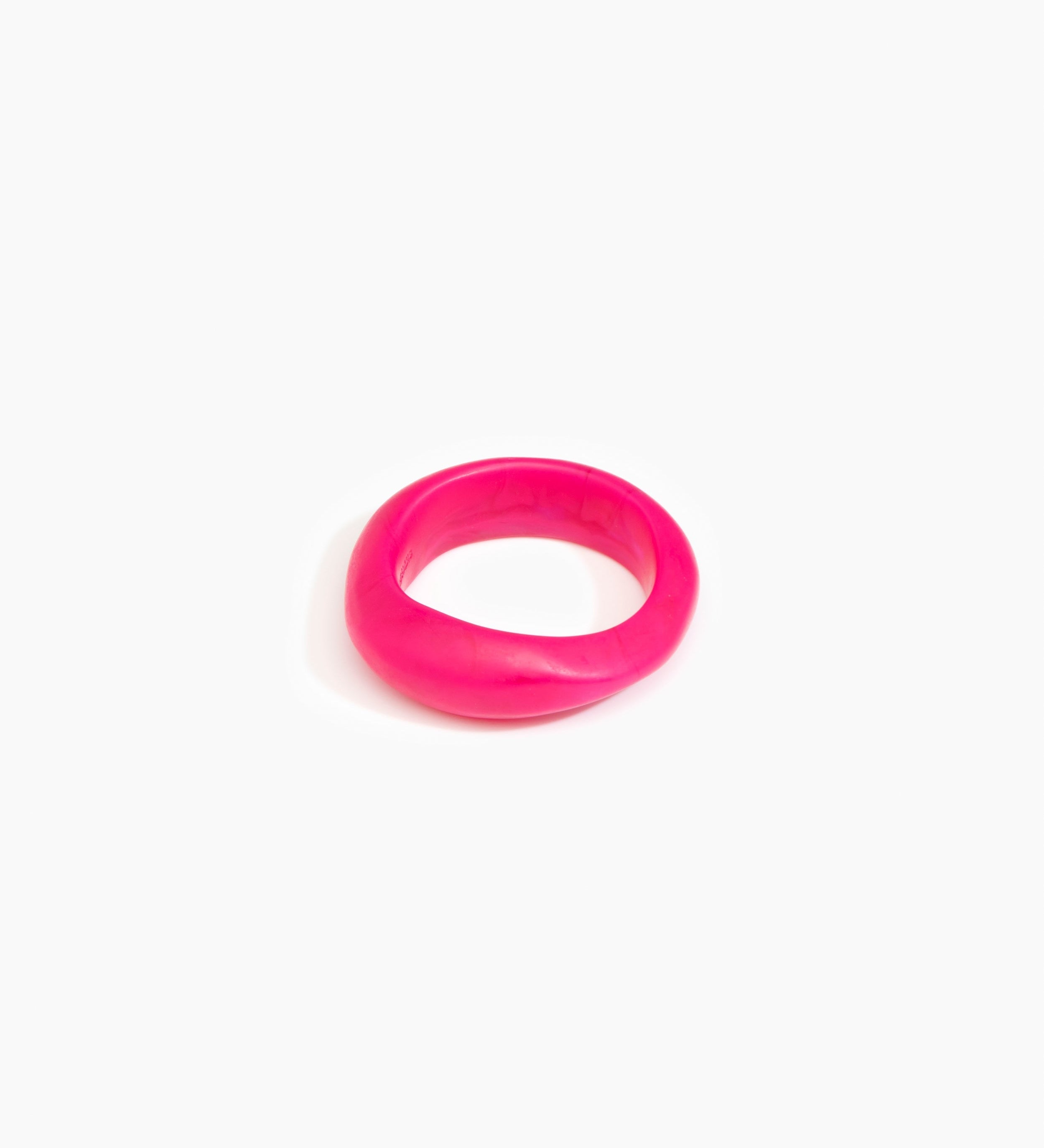 Dinosaur Designs Earth Bangle Bracelets in Flamingo color resin with Regular Fit