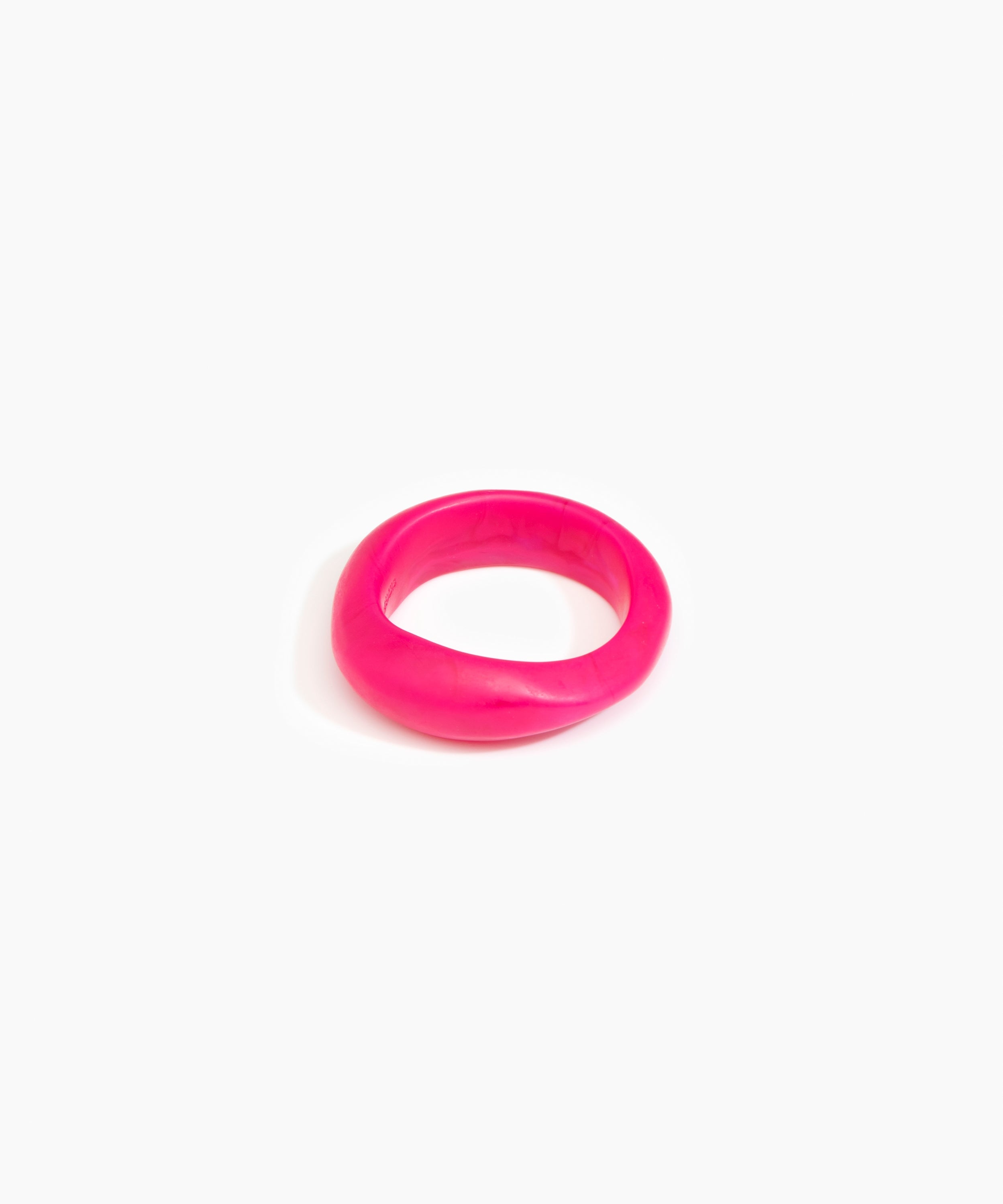 Dinosaur Designs Earth Bangle Bracelets in Flamingo color resin with Regular Fit