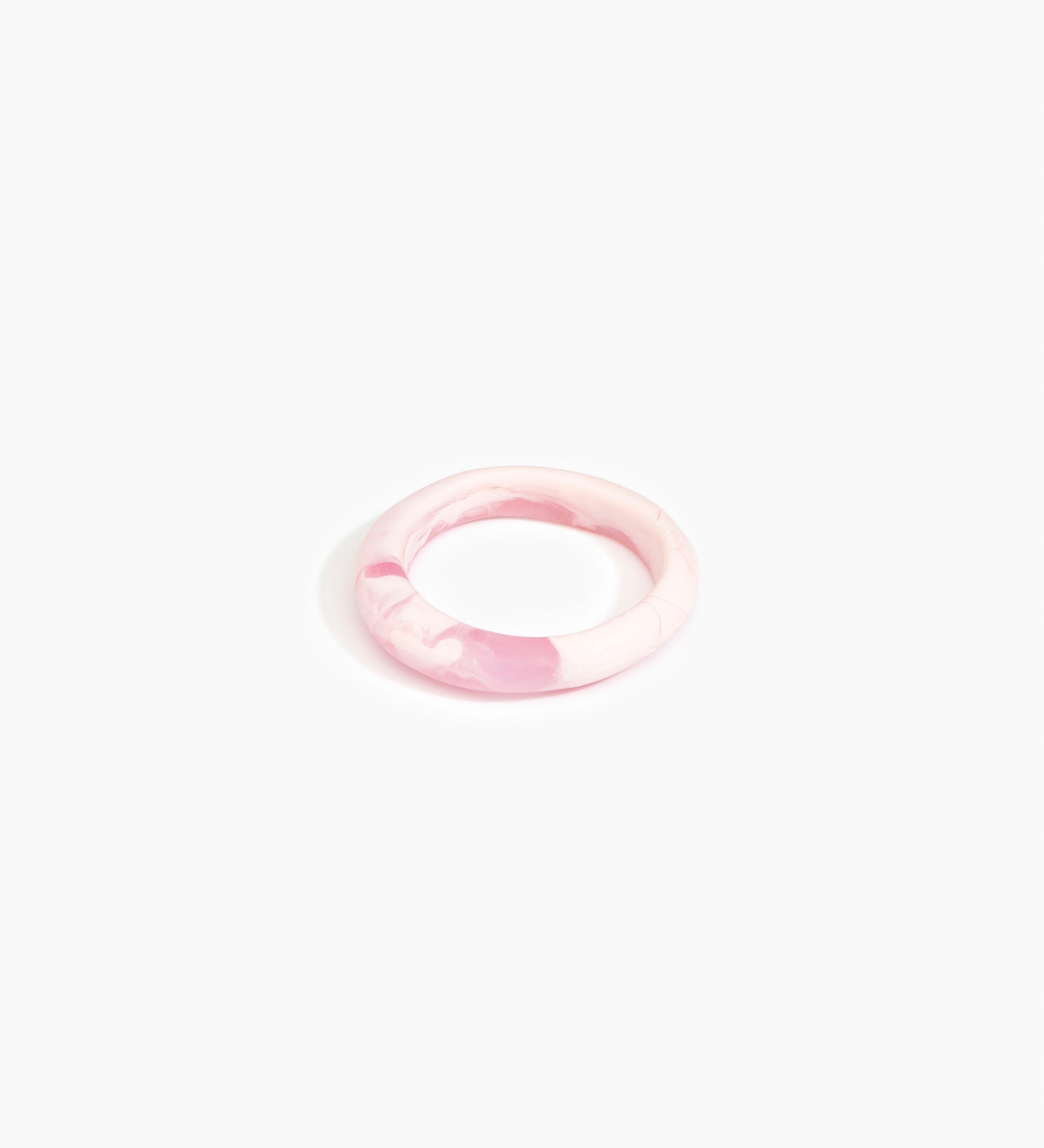 Dinosaur Designs Small Organic Bangle Bracelets in Shell Pink color resin with Regular Fit