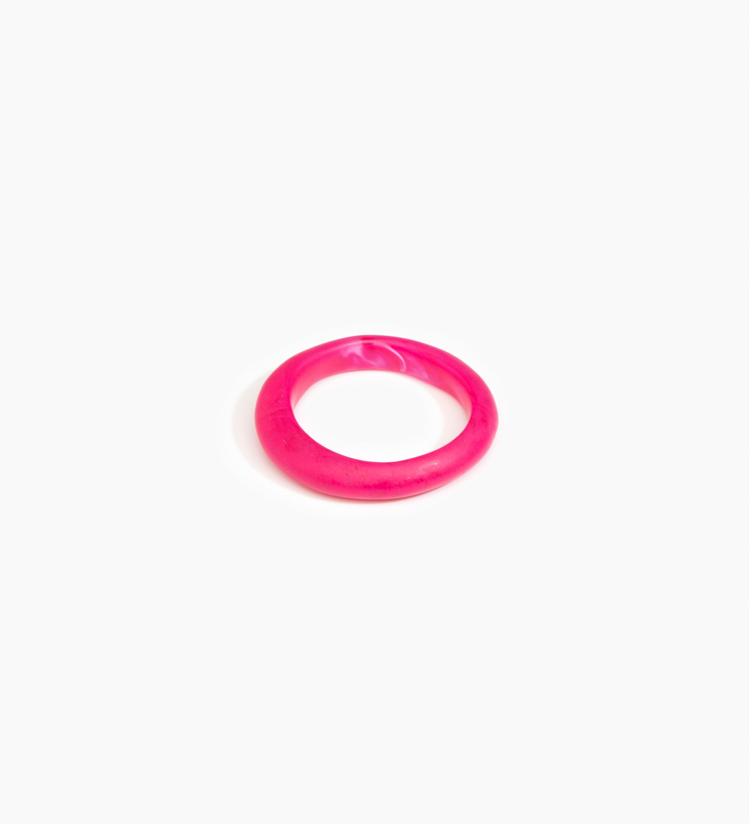 Dinosaur Designs Small Organic Bangle Bracelets in Flamingo color resin with Regular Fit