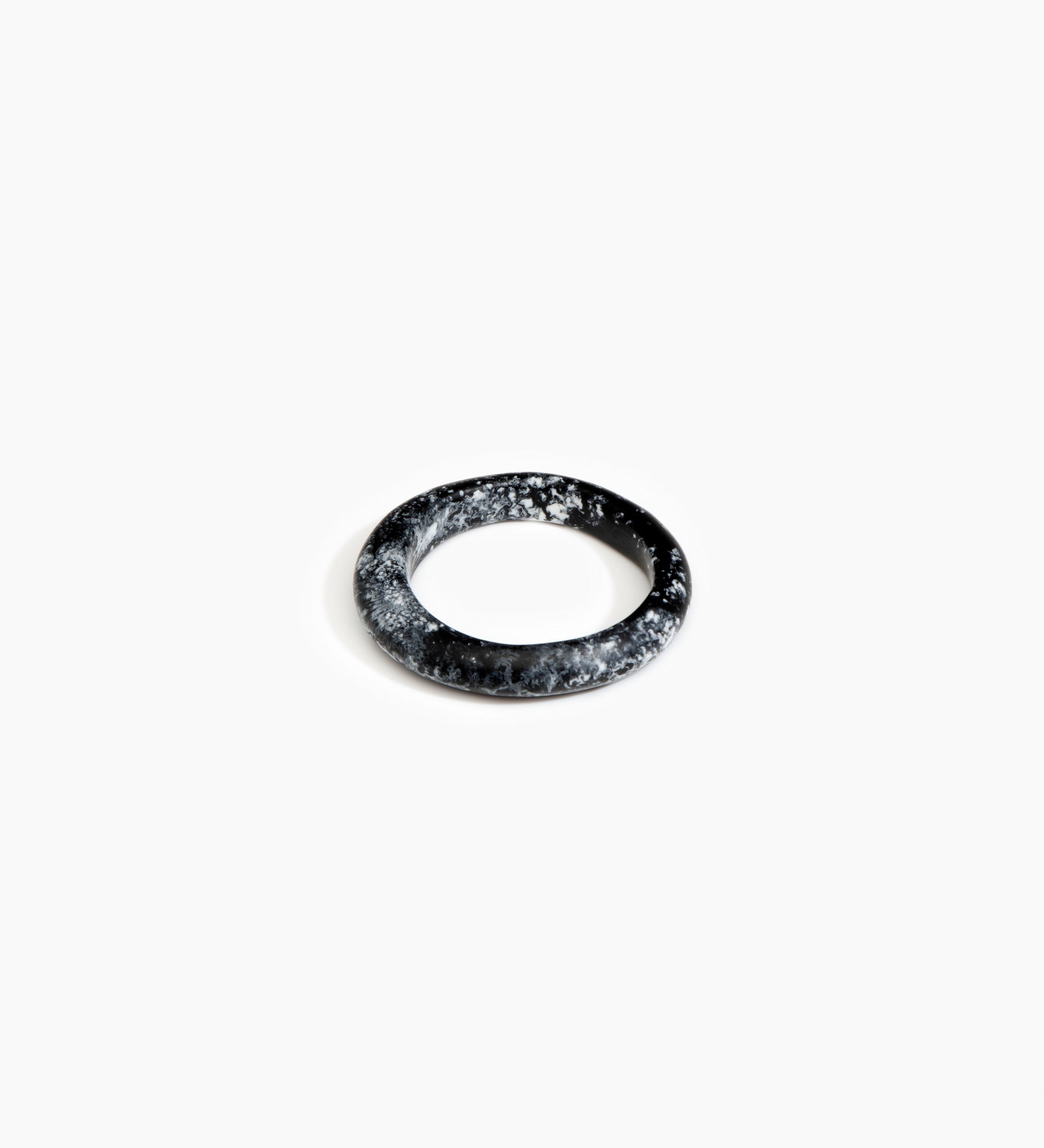 Dinosaur Designs Small Organic Bangle Bracelets in Black Marble color resin with Regular Fit