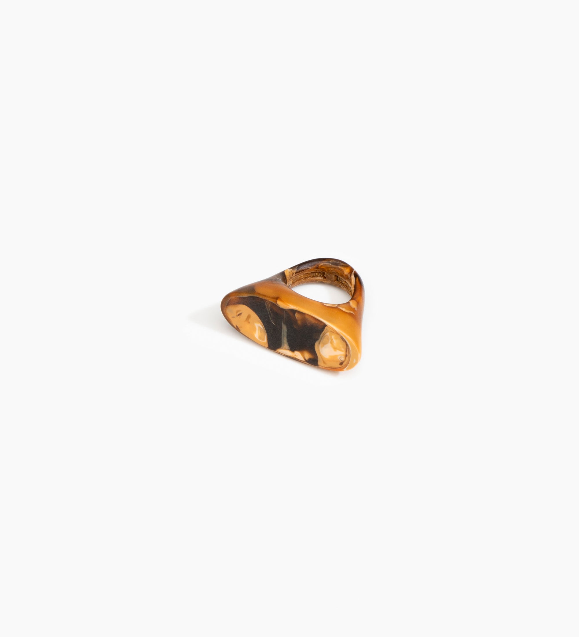 Dinosaur Designs Shield Ring Rings in Dark Horn color resin with Wide Fit