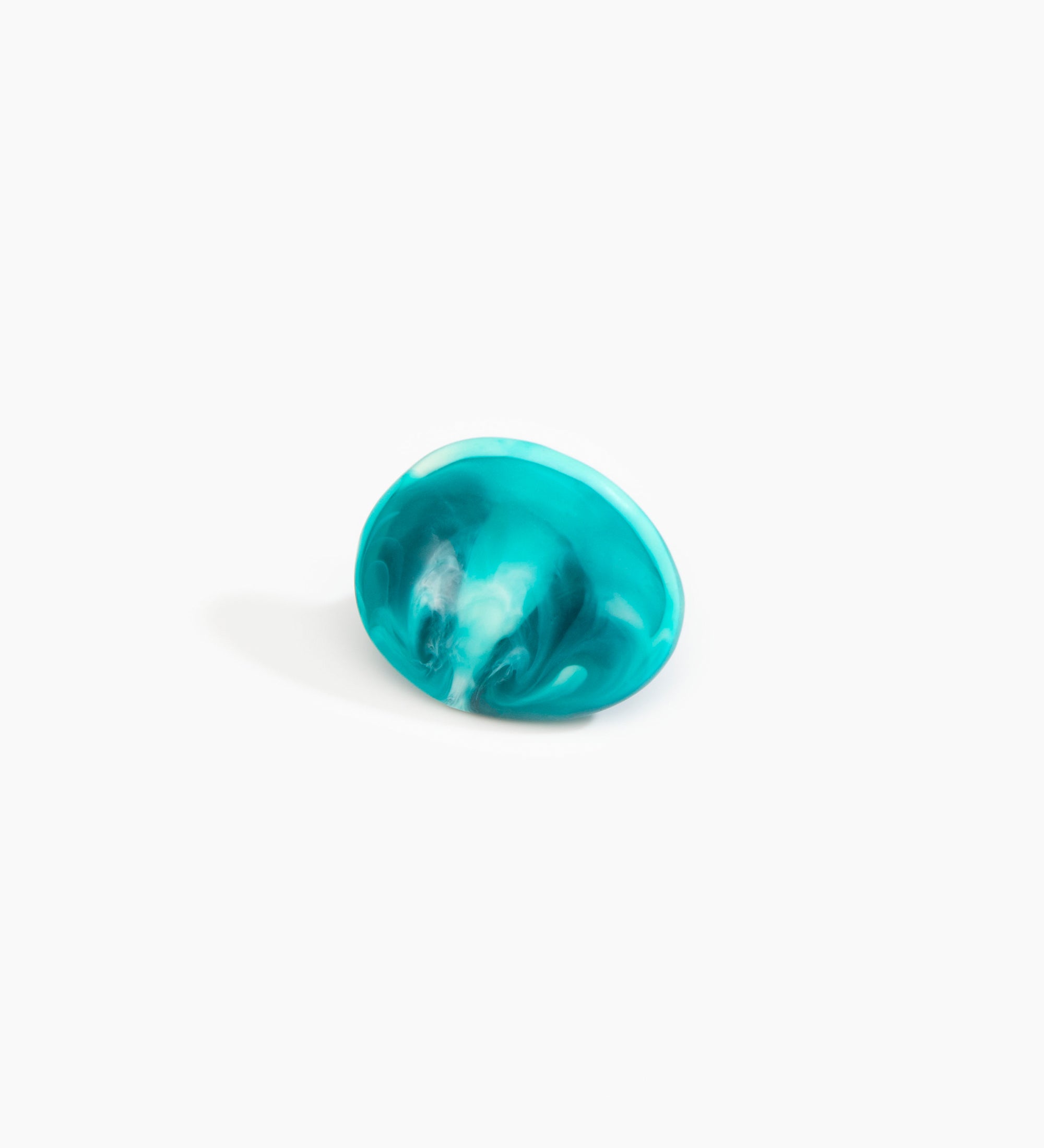 Dinosaur Designs Stone Ring Rings in Lagoon color resin with Wide Fit