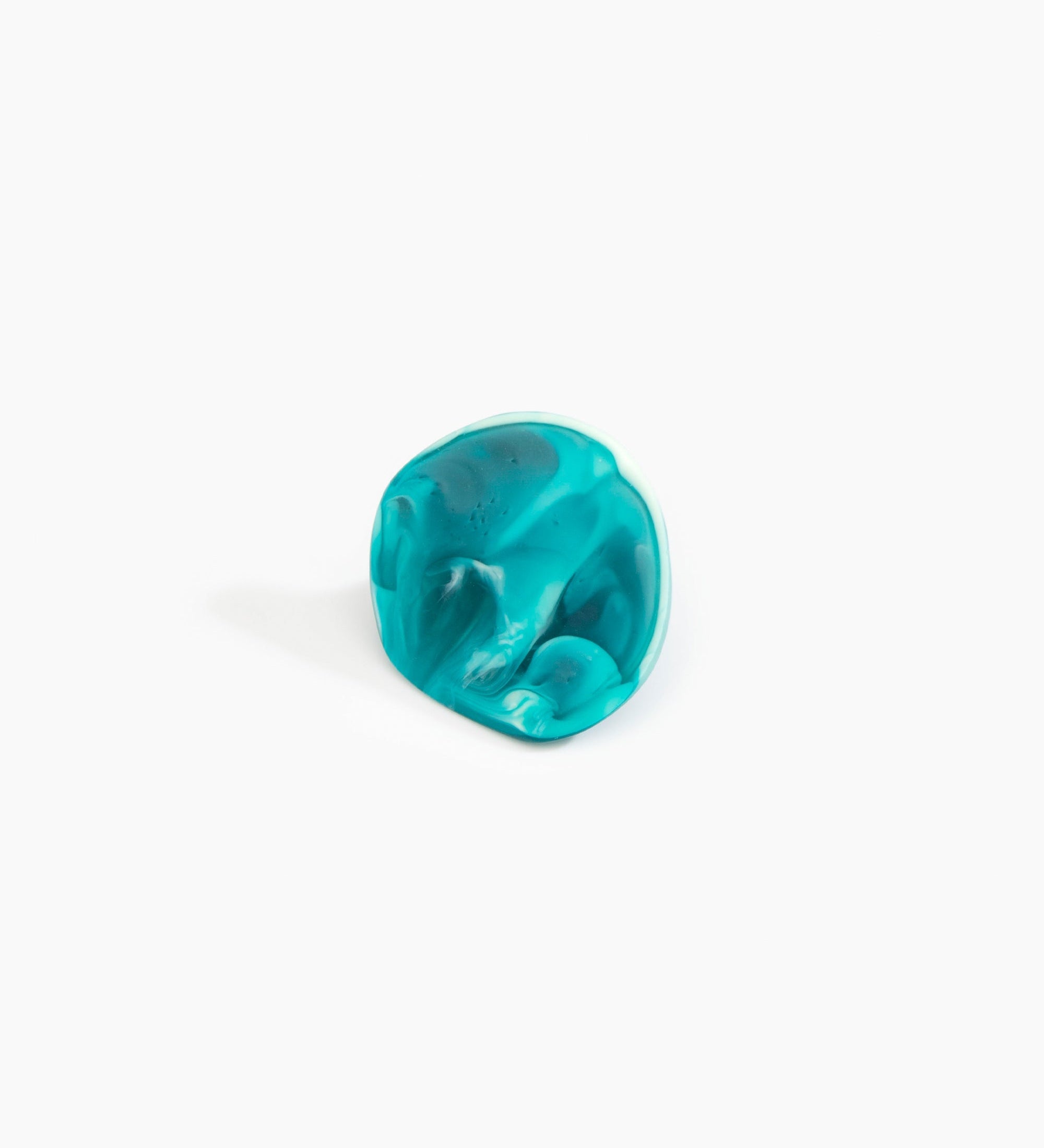 Dinosaur Designs Large Carved Ring Rings in Lagoon color resin 